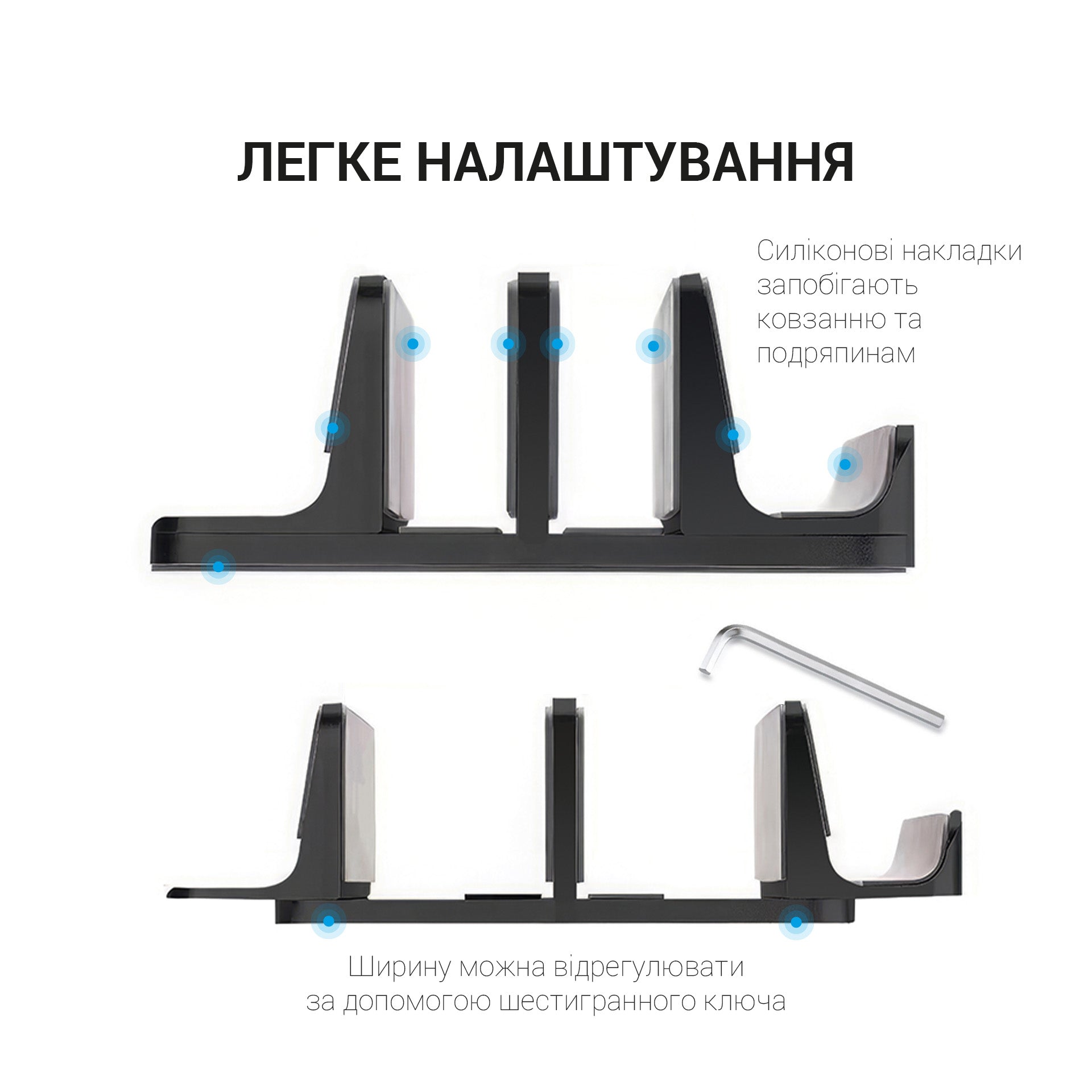 Металева вертикальна підставка під ноутбук OfficePro LS730