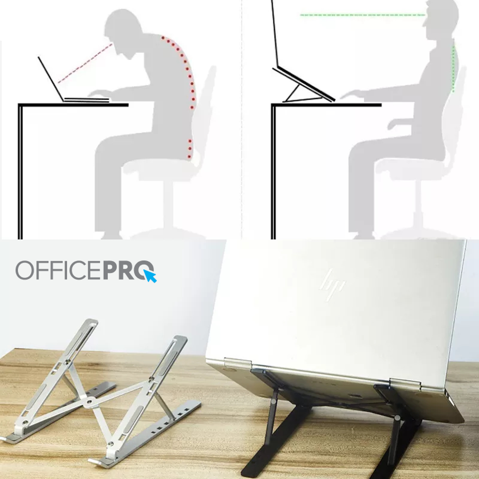 Регулируемая металлическая подставка для ноутбука OfficePro LS320