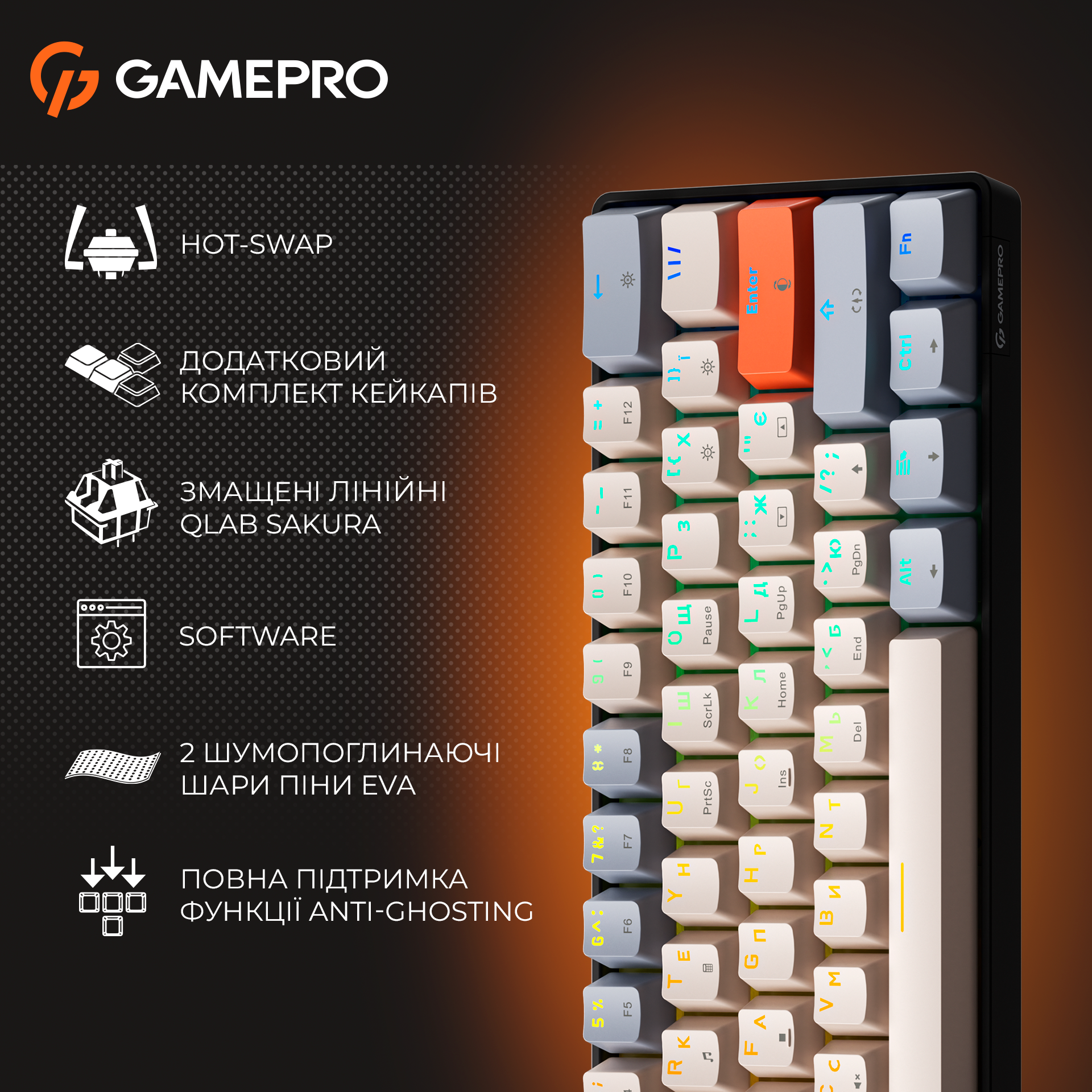 GamePro MK130 V2 Infinity QLAB Sakura Black — ключові переваги