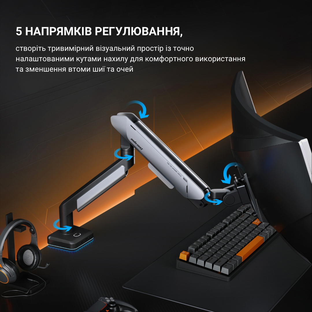 Настольный крепеж для монитора Anda Seat Stealth PRO II RGB 17"-42"