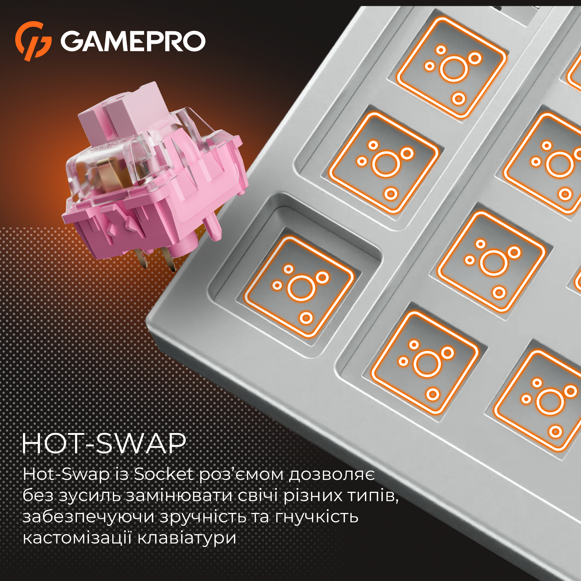GamePro MK160 V2 Warden QLAB Sakura White — Hot-Swap