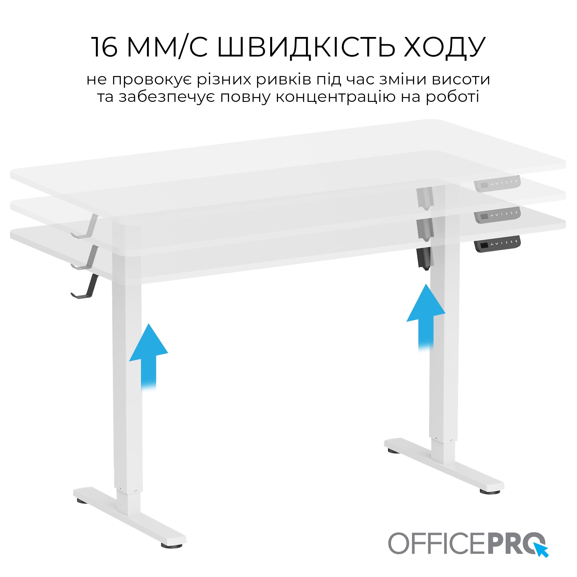 Комп’ютерний стіл з електрорегулюванням висоти Officepro ODE1470