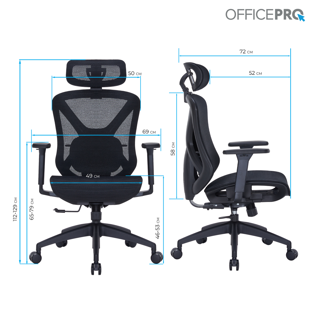 Крісло офісне OfficePro Atlas OC630 (чорне)