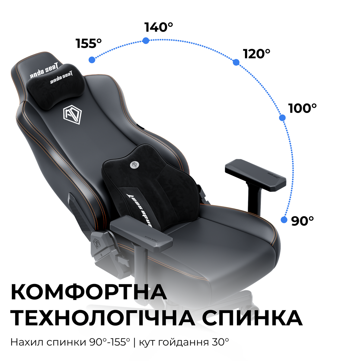 Крісло ігрове Anda Seat Kaiser 3E XL Dark Blue Fabric