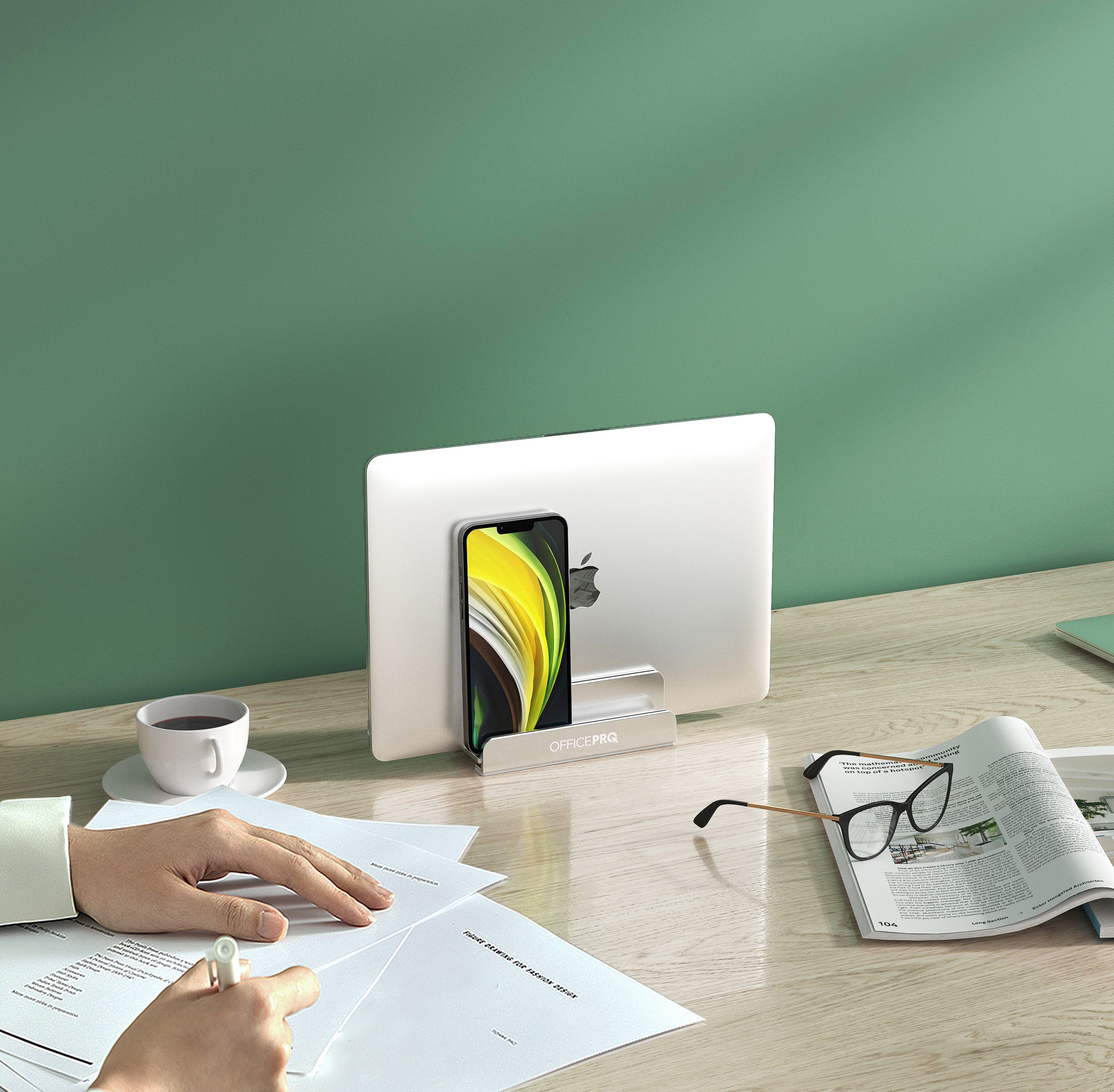 Металева вертикальна підставка під ноутбук OfficePro LS580