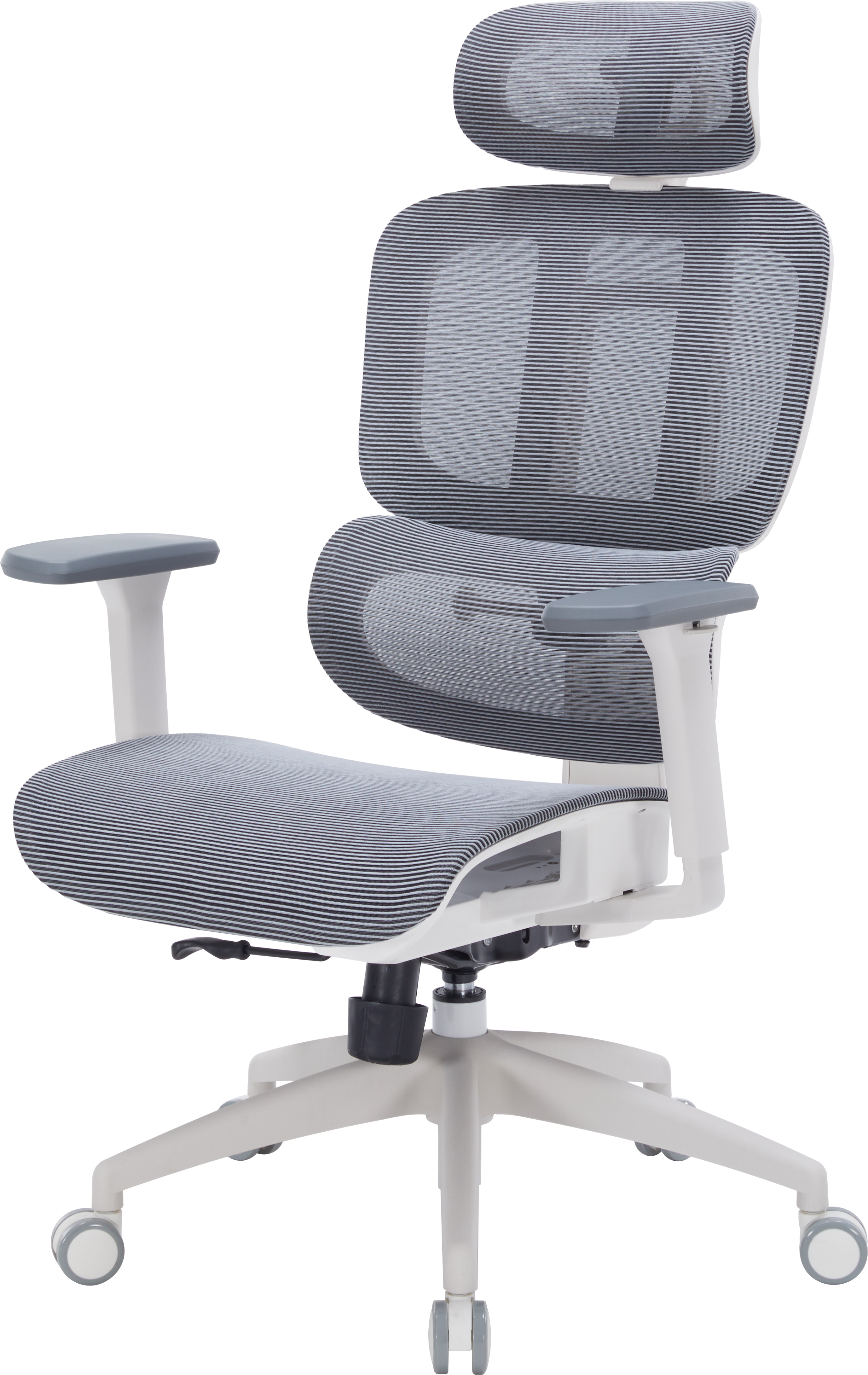 Офісне крісло OfficePro Skyline OC680 біло-сіре, сітчаста спинка