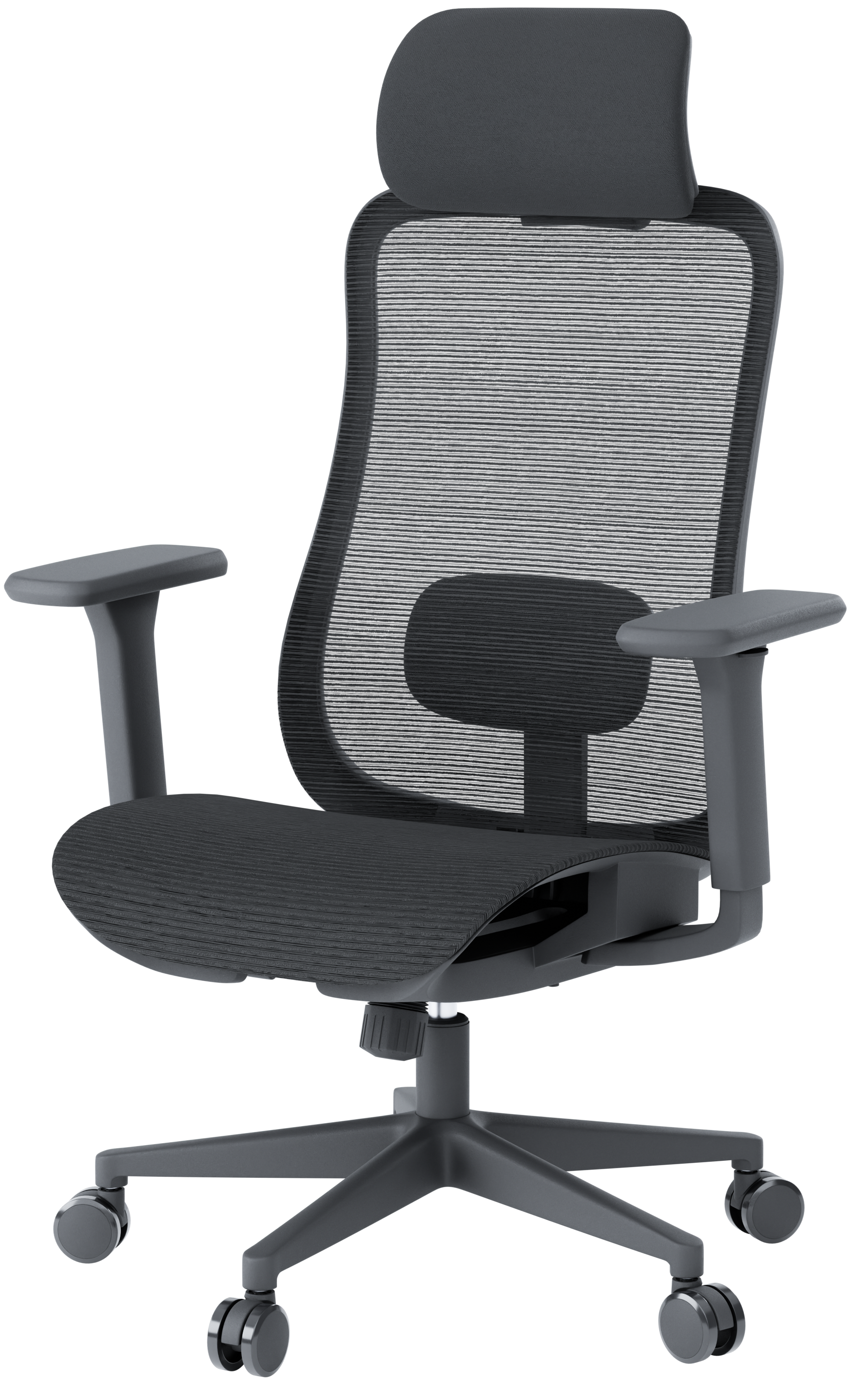 Офісне крісло OfficePro Wave OC670 чорне з сітчастою спинкою