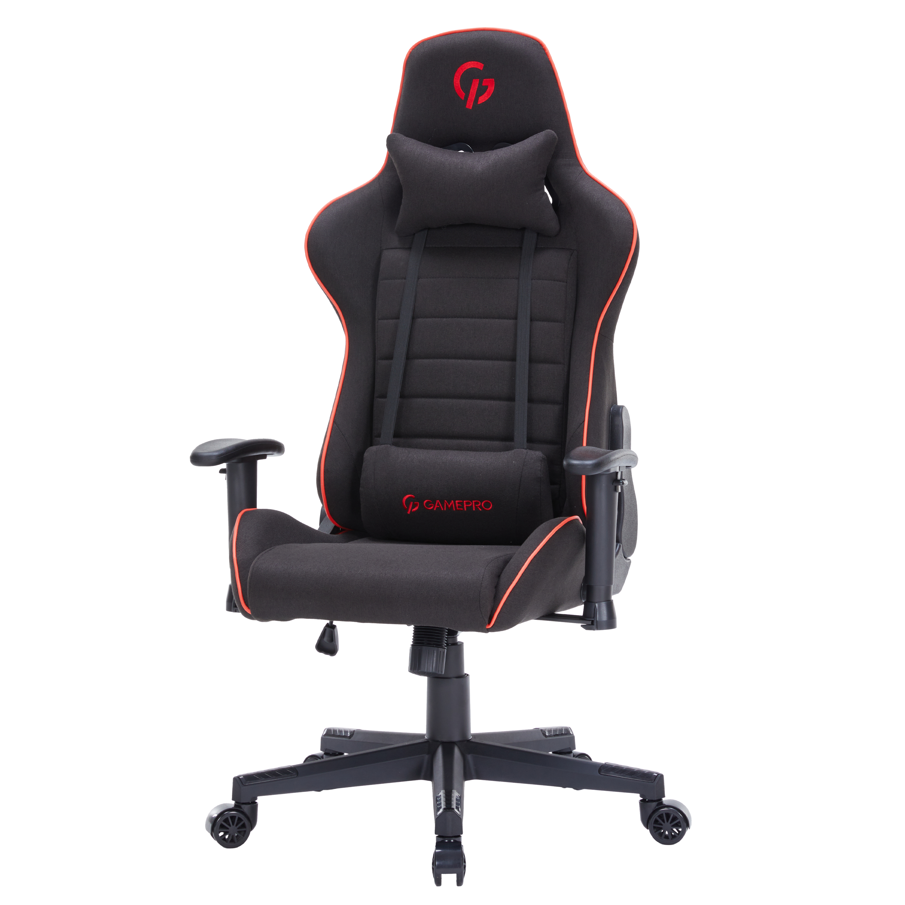 Ігрове крісло GamePro GC575FB, чорно-червона тканина