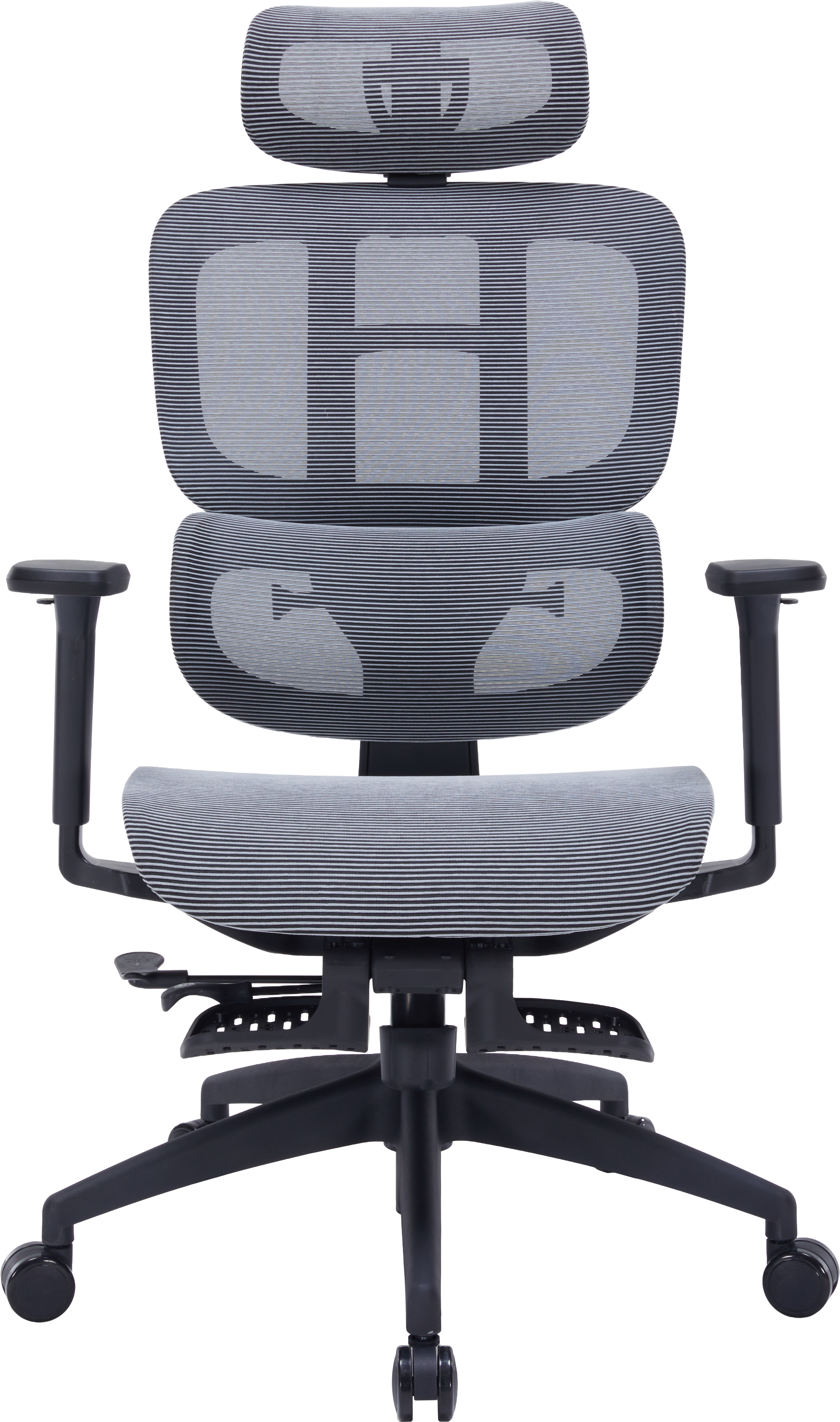 Офісне крісло OfficePro Skyline OC750 чорно-сіре з підставкою для ніг, сітка
