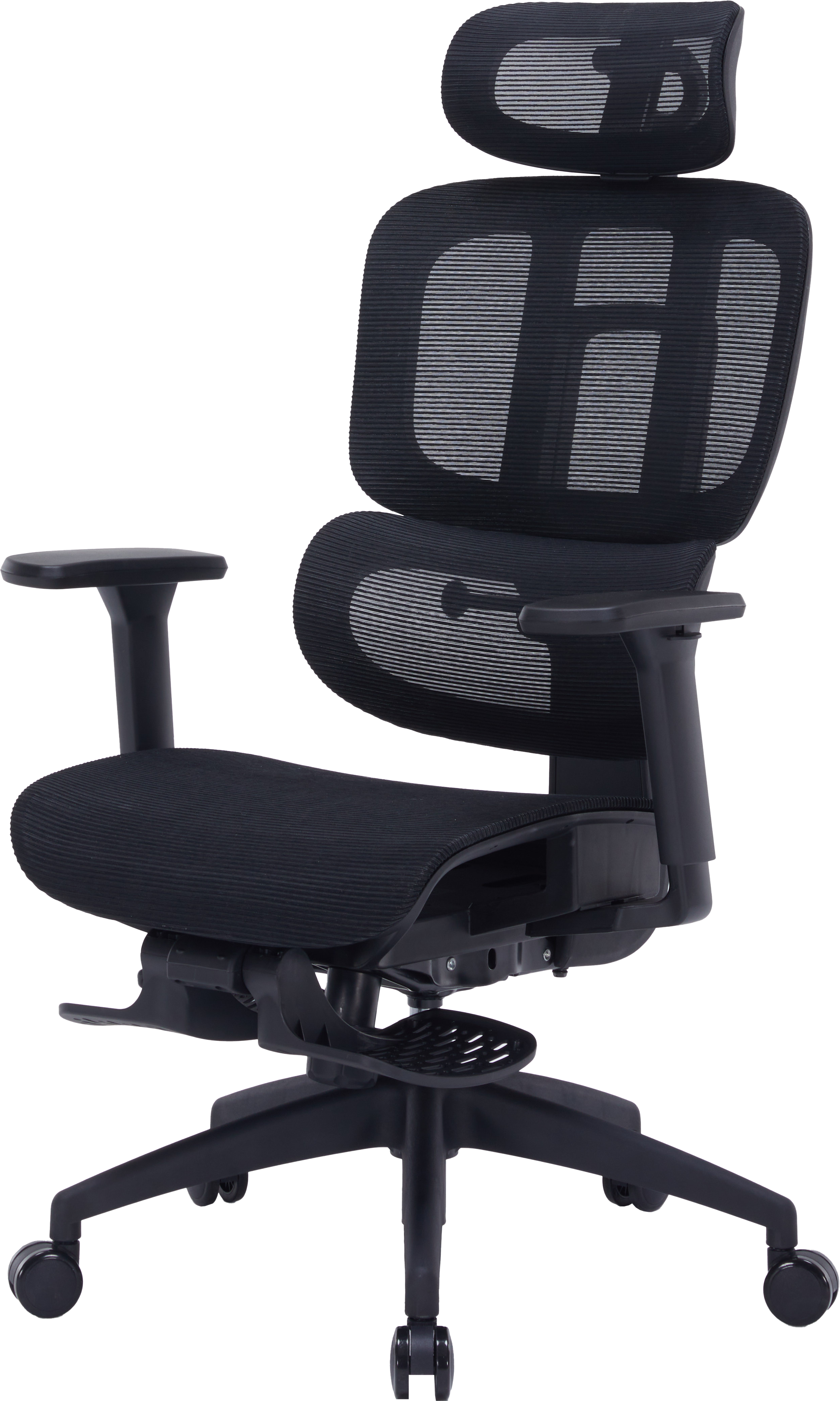 Офісне крісло OfficePro Skyline OC750 чорне з підставкою для ніг, сітка