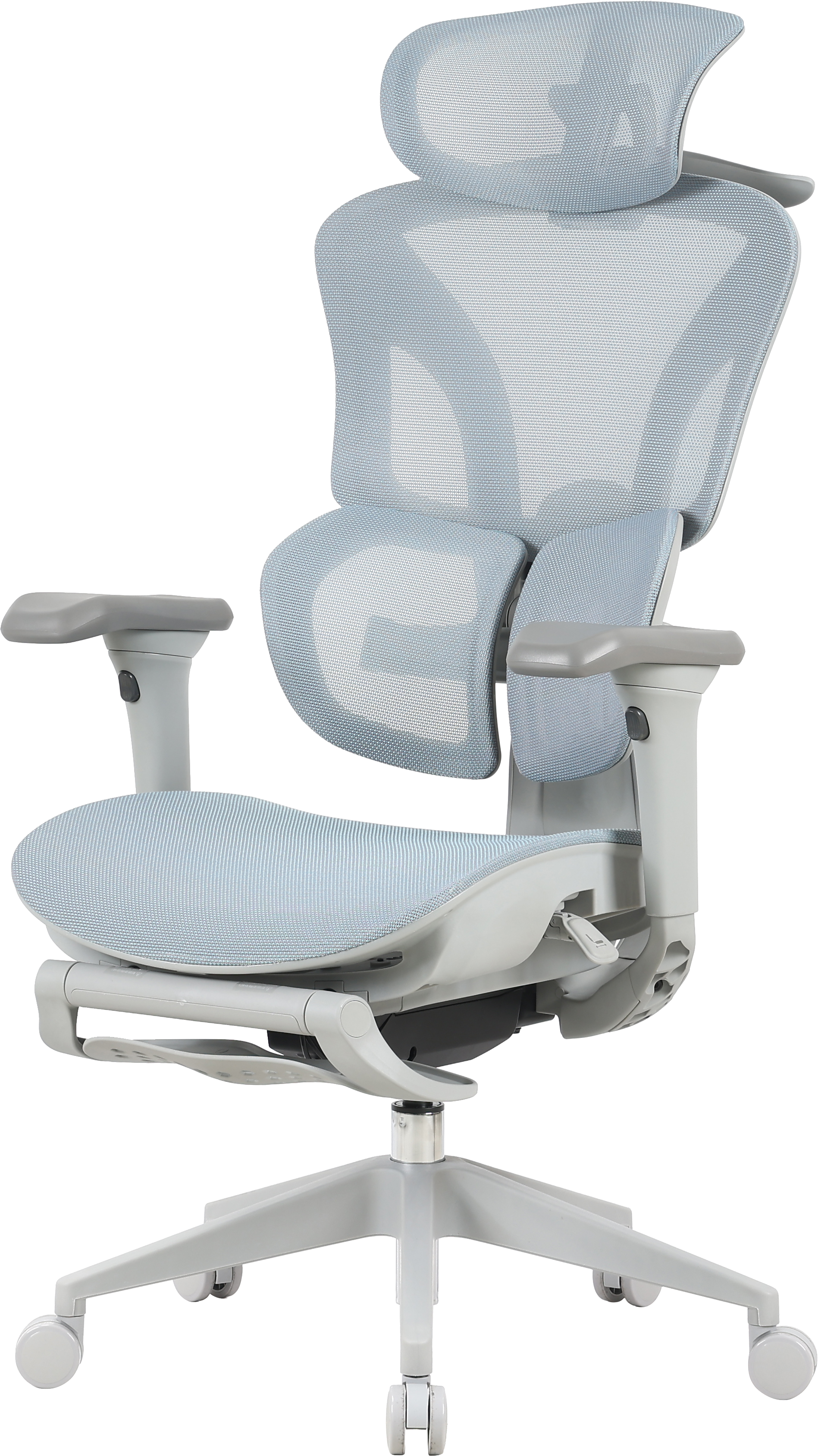 Сітчасте офісне крісло OfficePro Elite OC950 сіро-блакитне