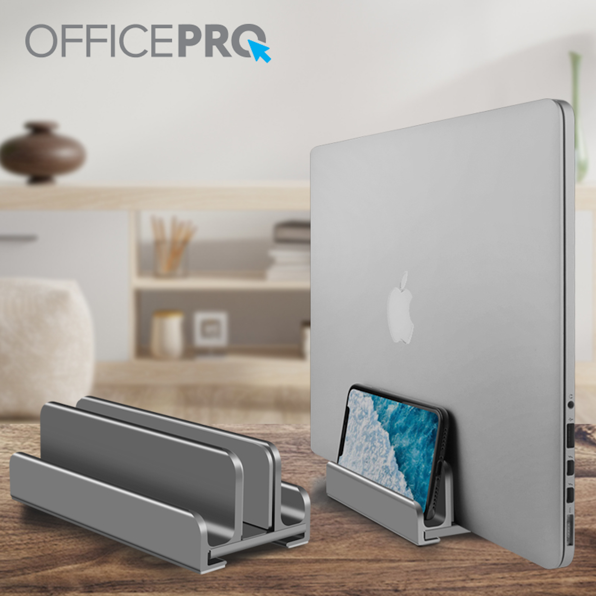 Металева вертикальна підставка під ноутбук OfficePro LS580