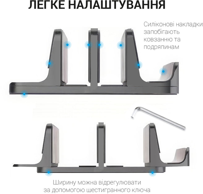 Металева вертикальна підставка під ноутбук OfficePro LS730