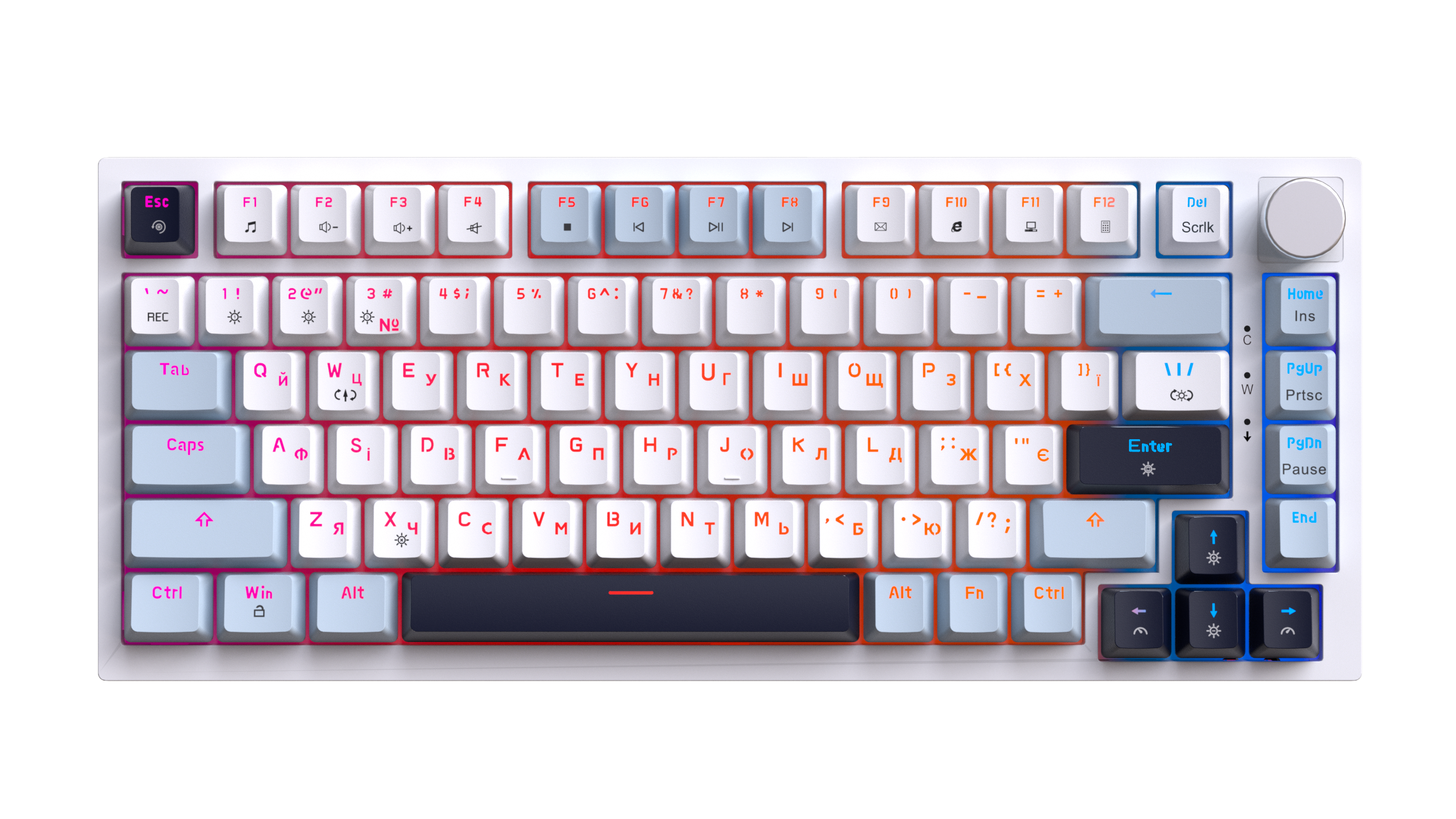 GamePro MK160 V2 Warden QLAB Sakura White — вид збоку