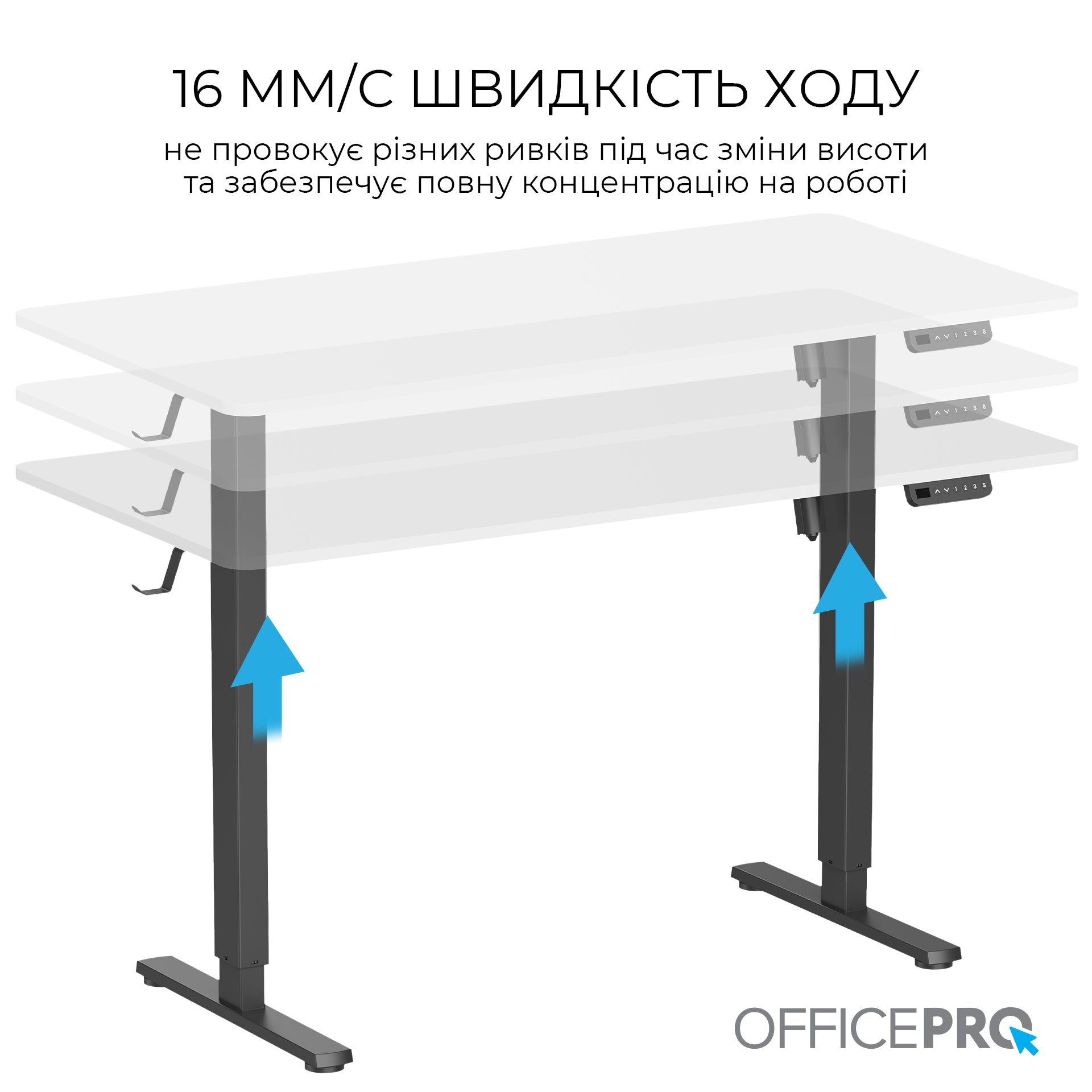 Комп’ютерний стіл з електрорегулюванням висоти Officepro ODE1470