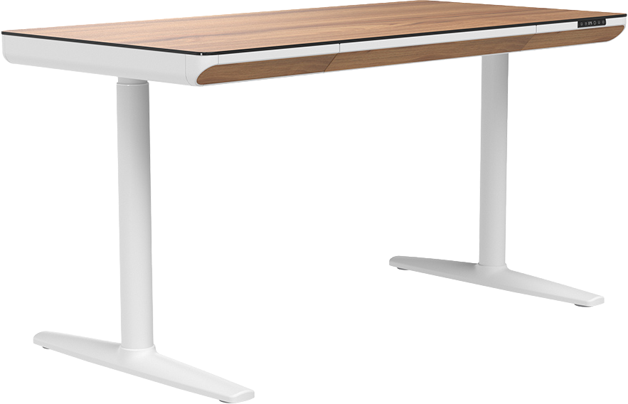Комп'ютерний стіл з електрорегулюванням висоти OfficePro ODP1470LWW світле дерево / білий — фото 4