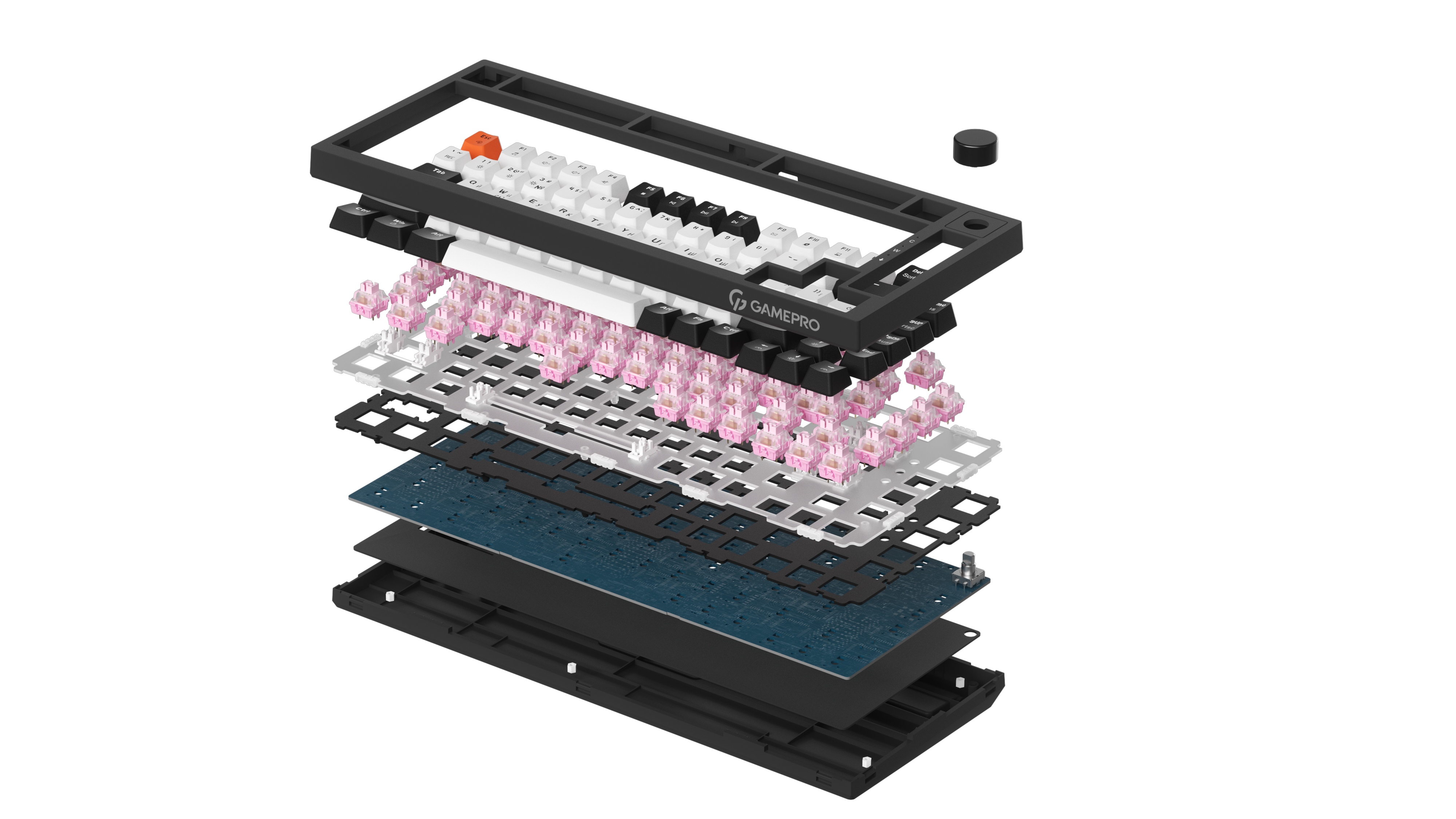 GamePro MK160 V2 Warden QLAB Sakura White — конструкція в розборі