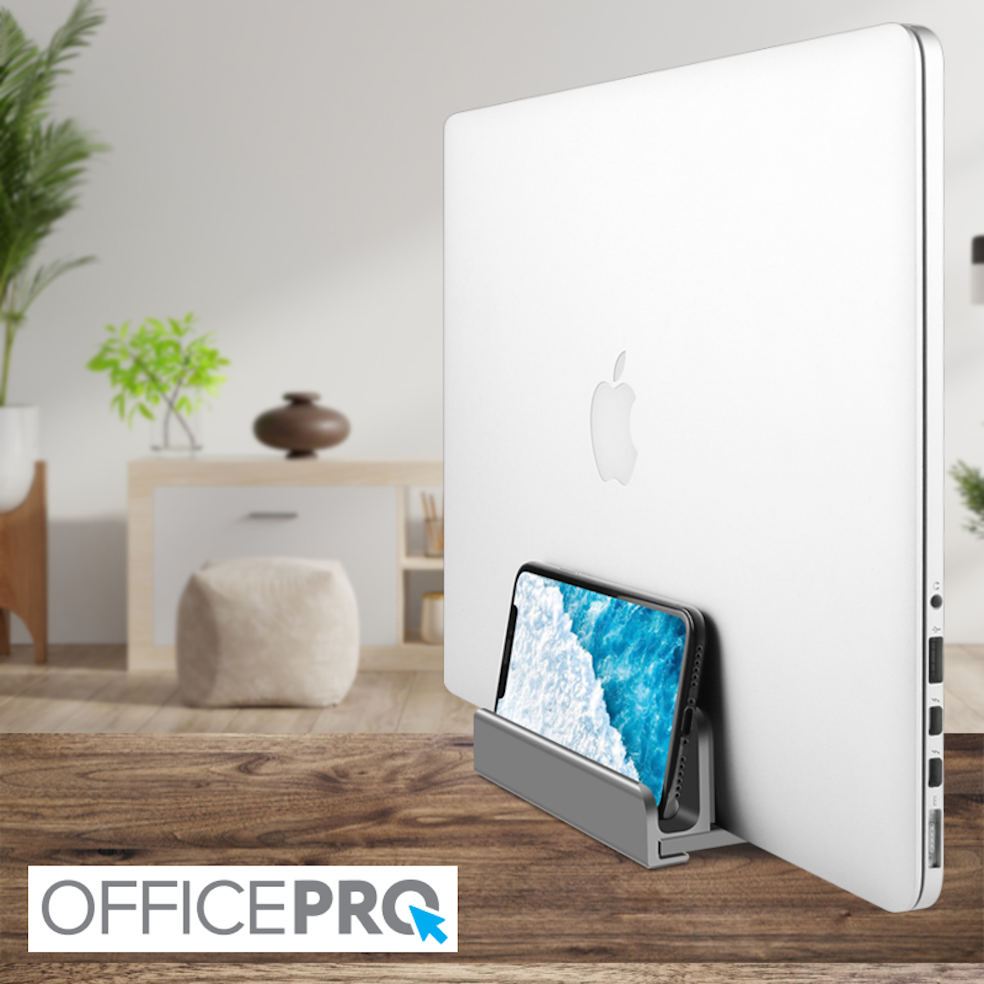 Металева вертикальна підставка під ноутбук OfficePro LS580