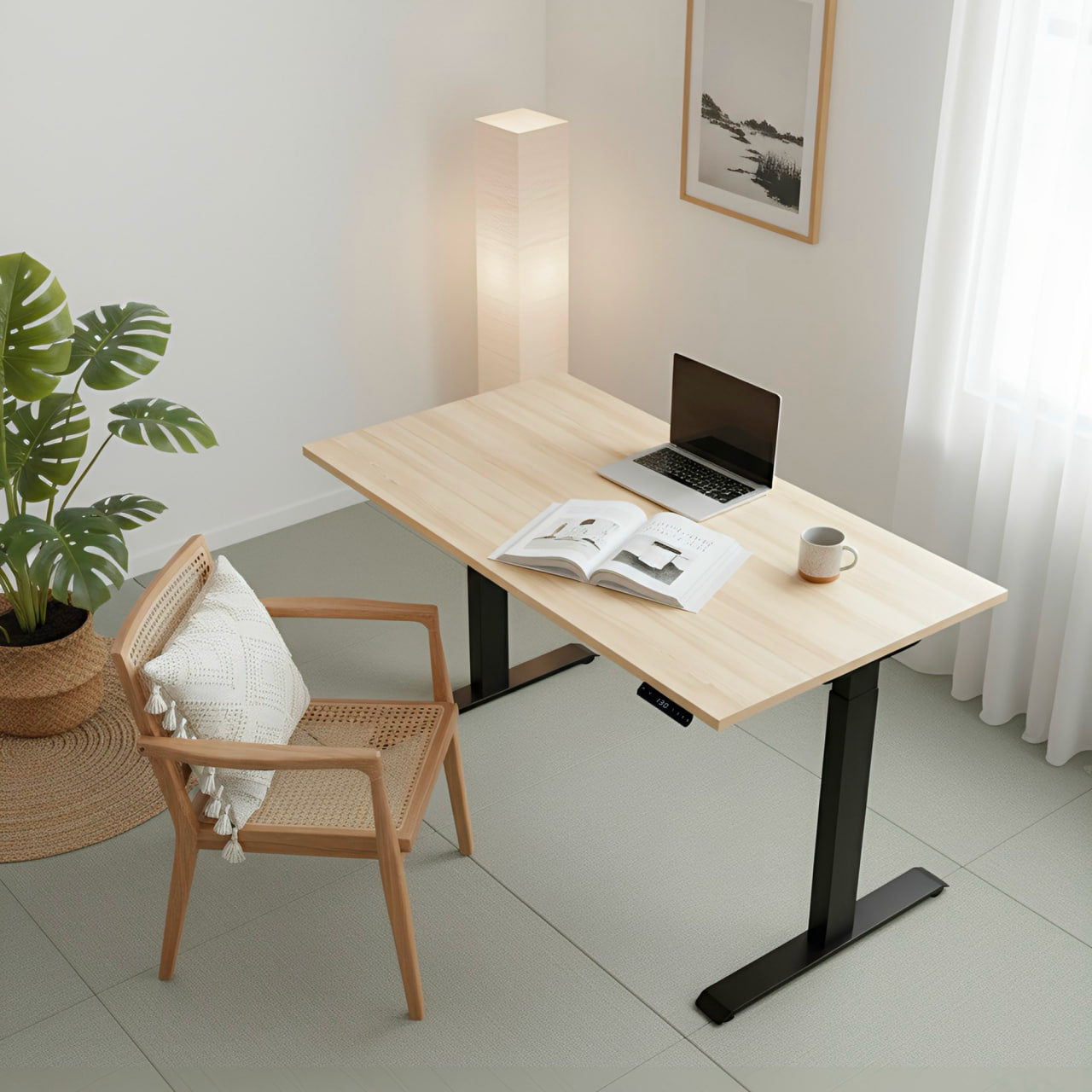 Комп’ютерний стіл двомоторний триступеневий Kaidi Black