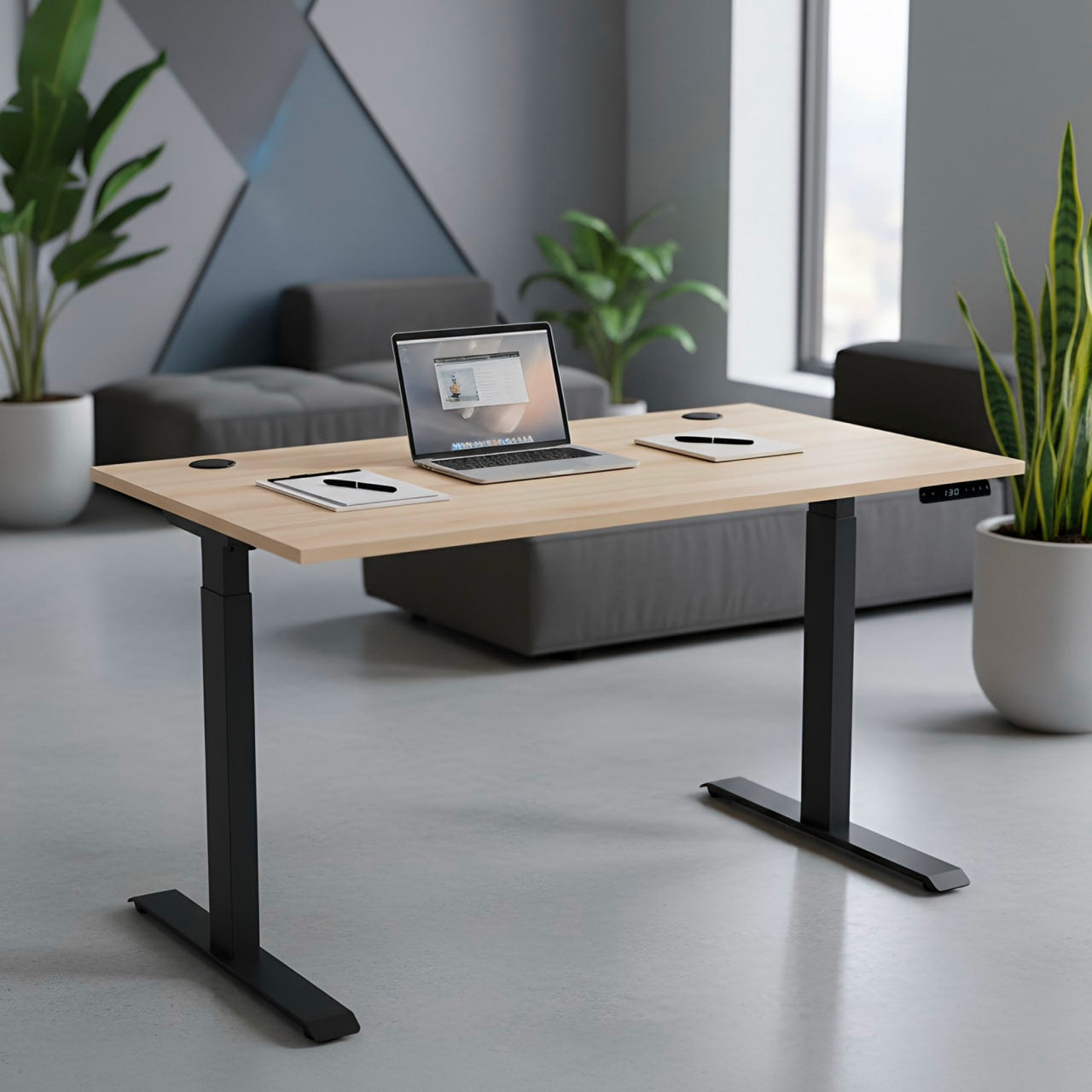 Комп’ютерний стіл двомоторний триступеневий Kaidi Black