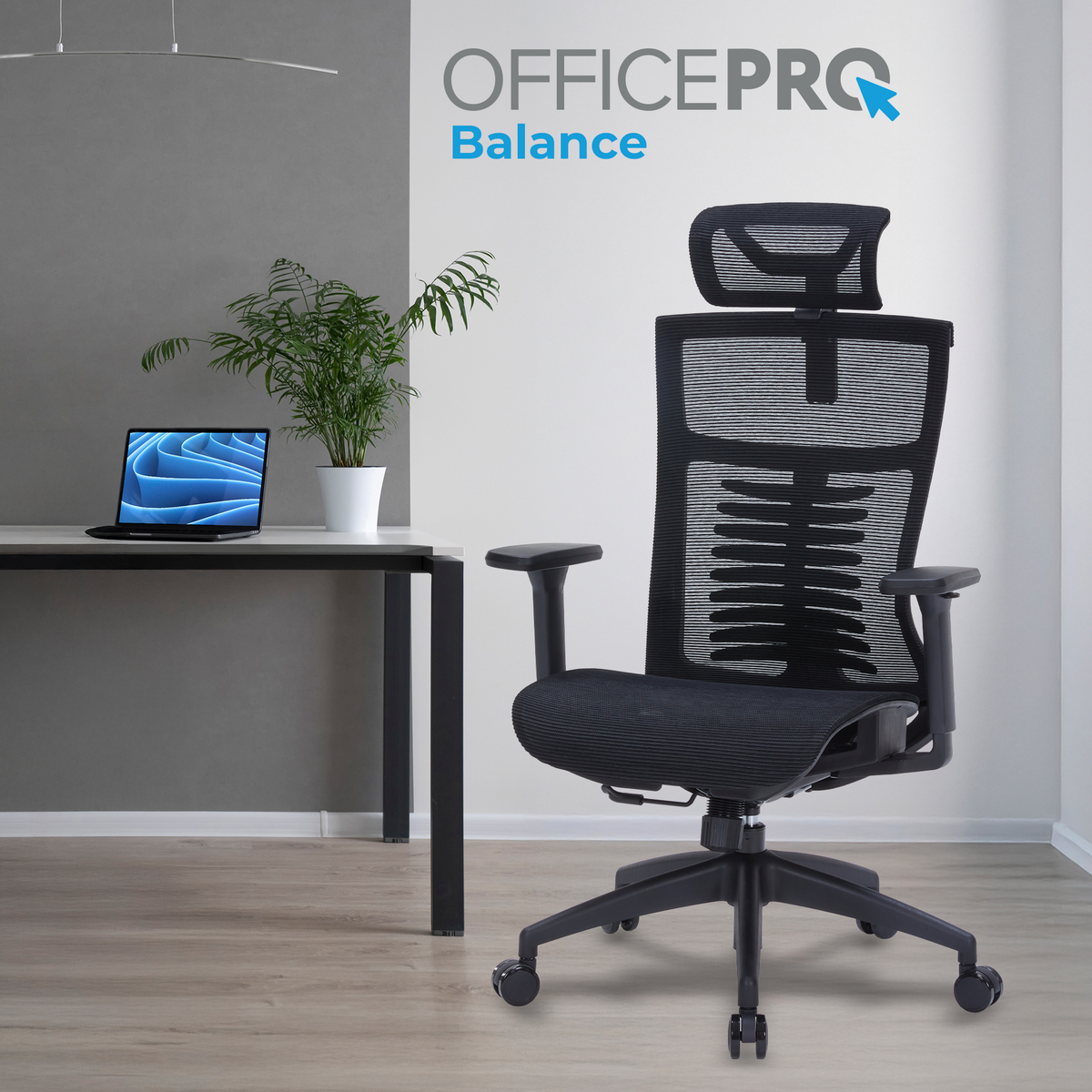 Крісло офісне OfficePro Balance OC620-B-B-B