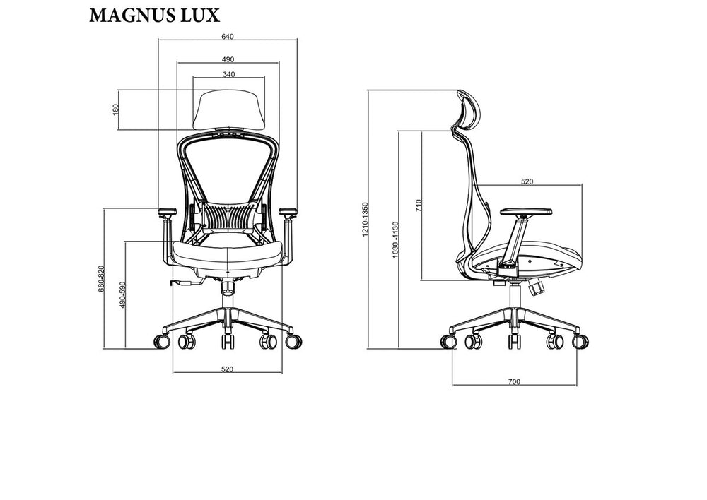 Крісло поворотне для компʼютера MAGNUS LUX