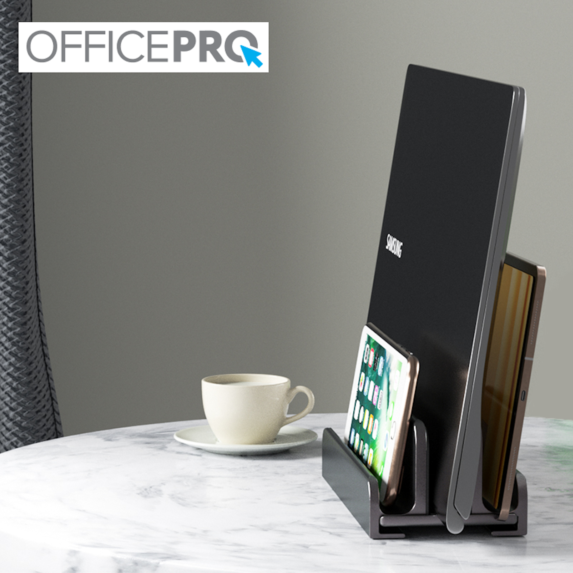 Металева вертикальна підставка під ноутбук OfficePro LS580