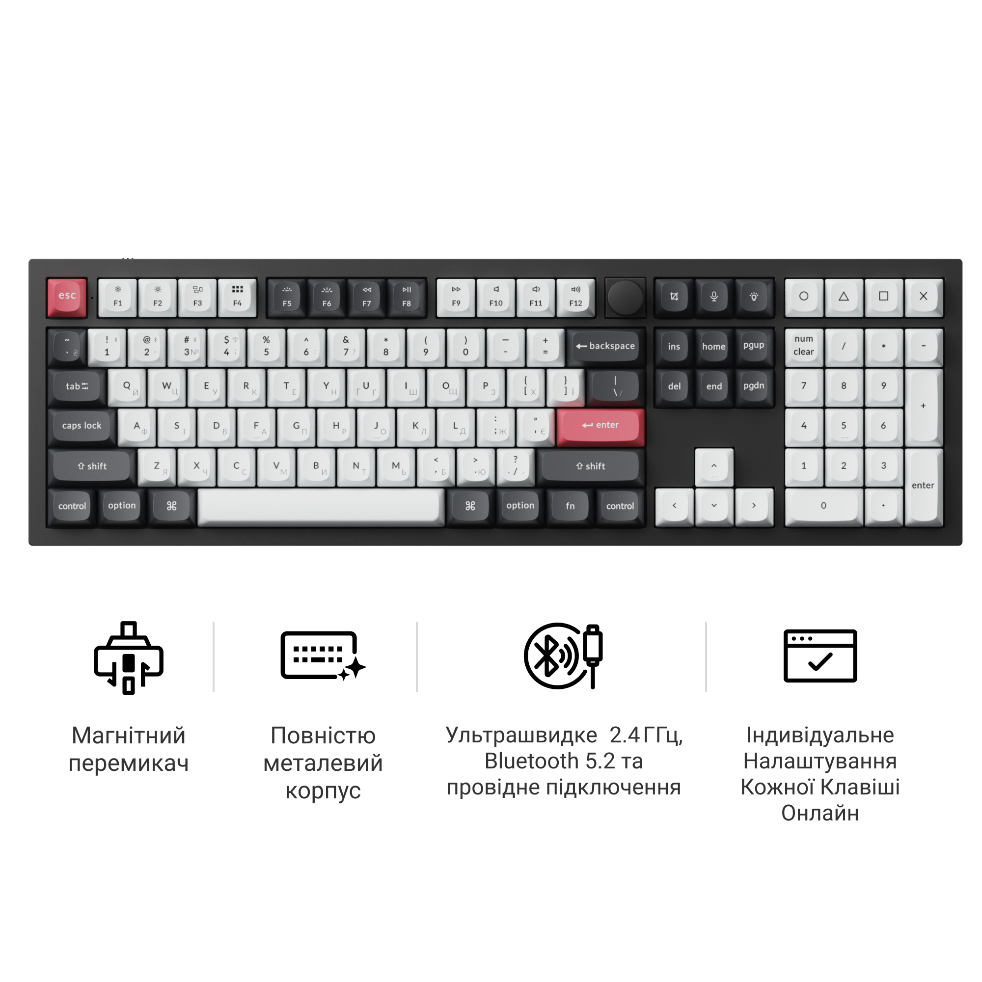 Клавіатура Keychron Q6 HE — ключові переваги (іконки)