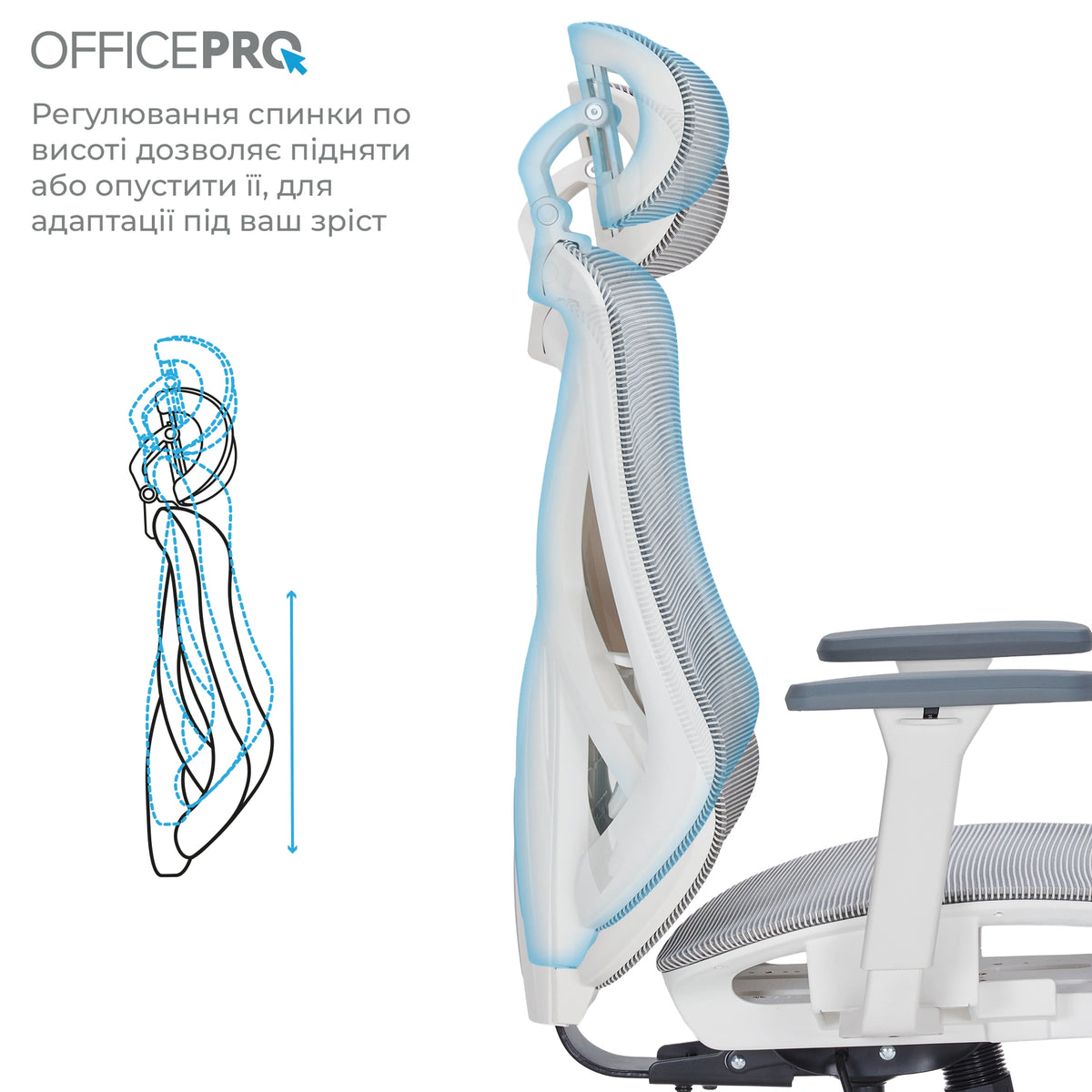 Кресло офисное Officepro Atlas OC630-W-LG-LG