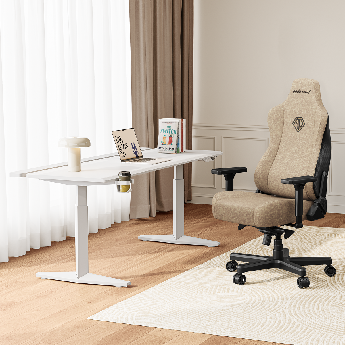 Крісло ігрове Anda Seat Kaiser 3E XL Dark Beige Fabric
