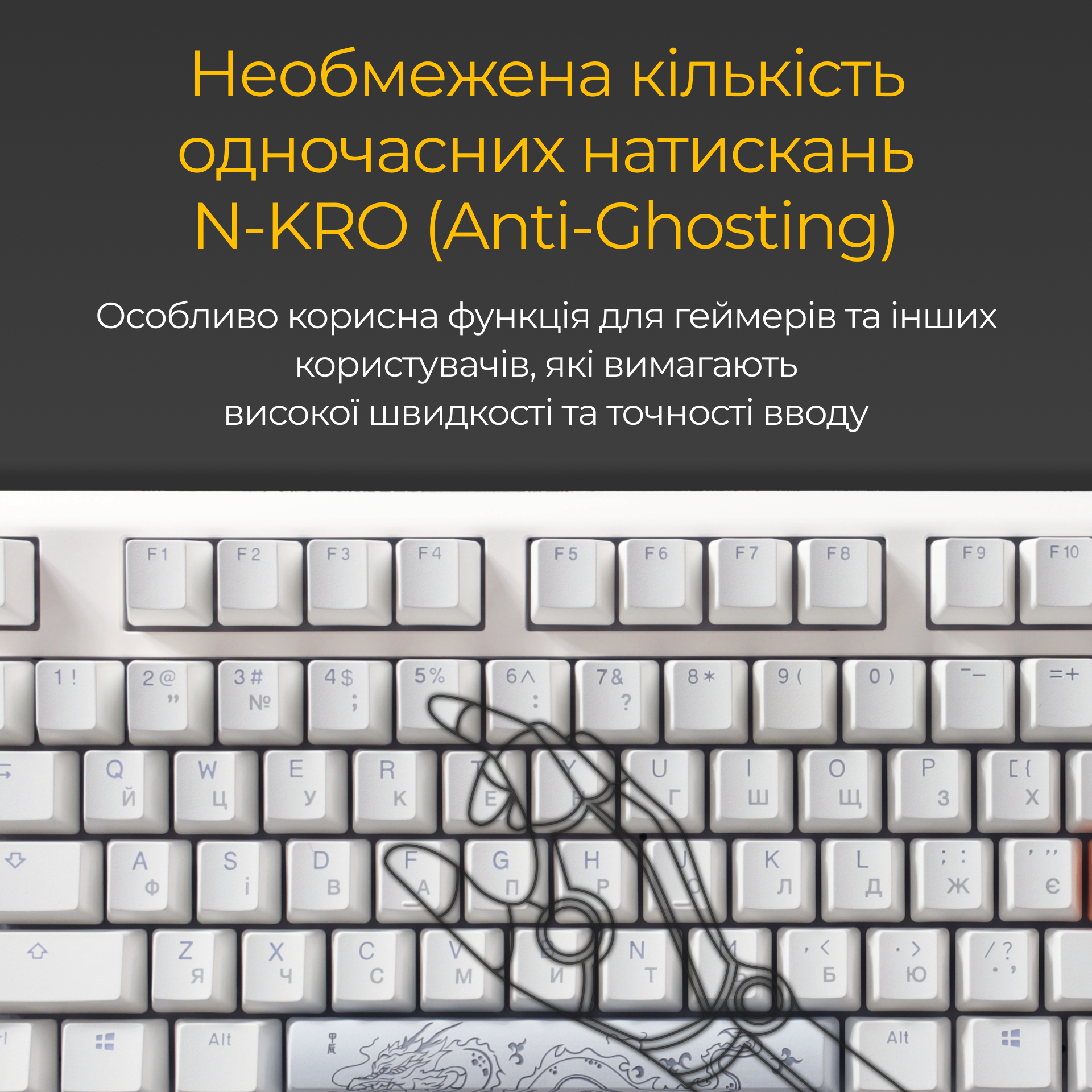 Механічна клавіатура Ducky One 3 RGB White UA