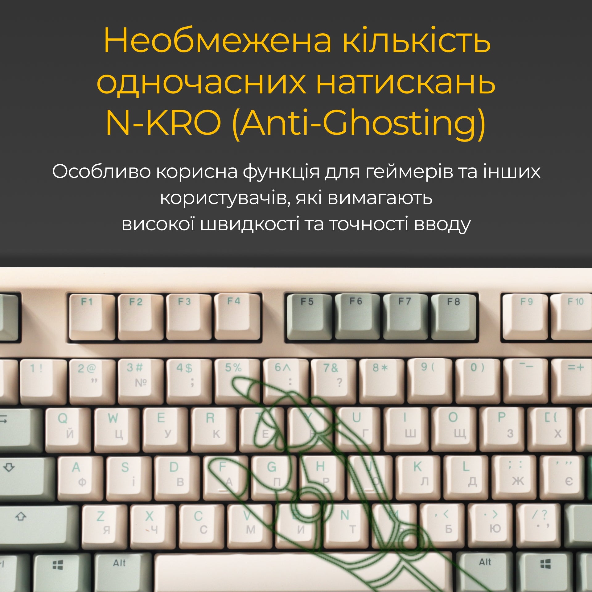 Механічна клавіатура Ducky One 3 Matcha Cream UA
