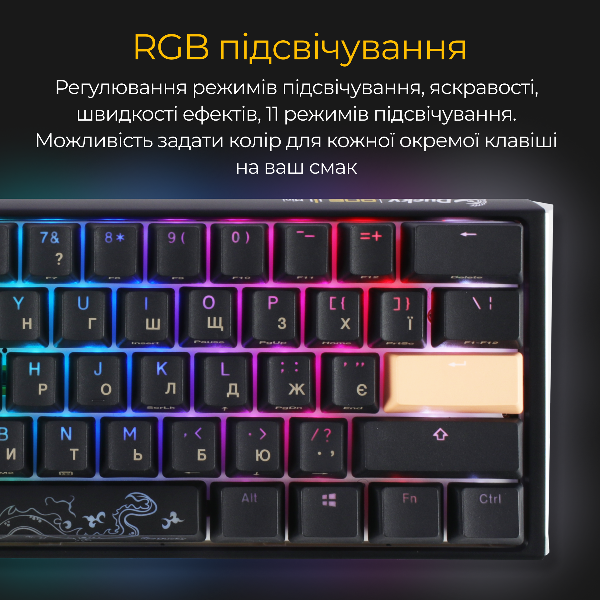 Механічна клавіатура Ducky One 3 Mini RGB Black UA