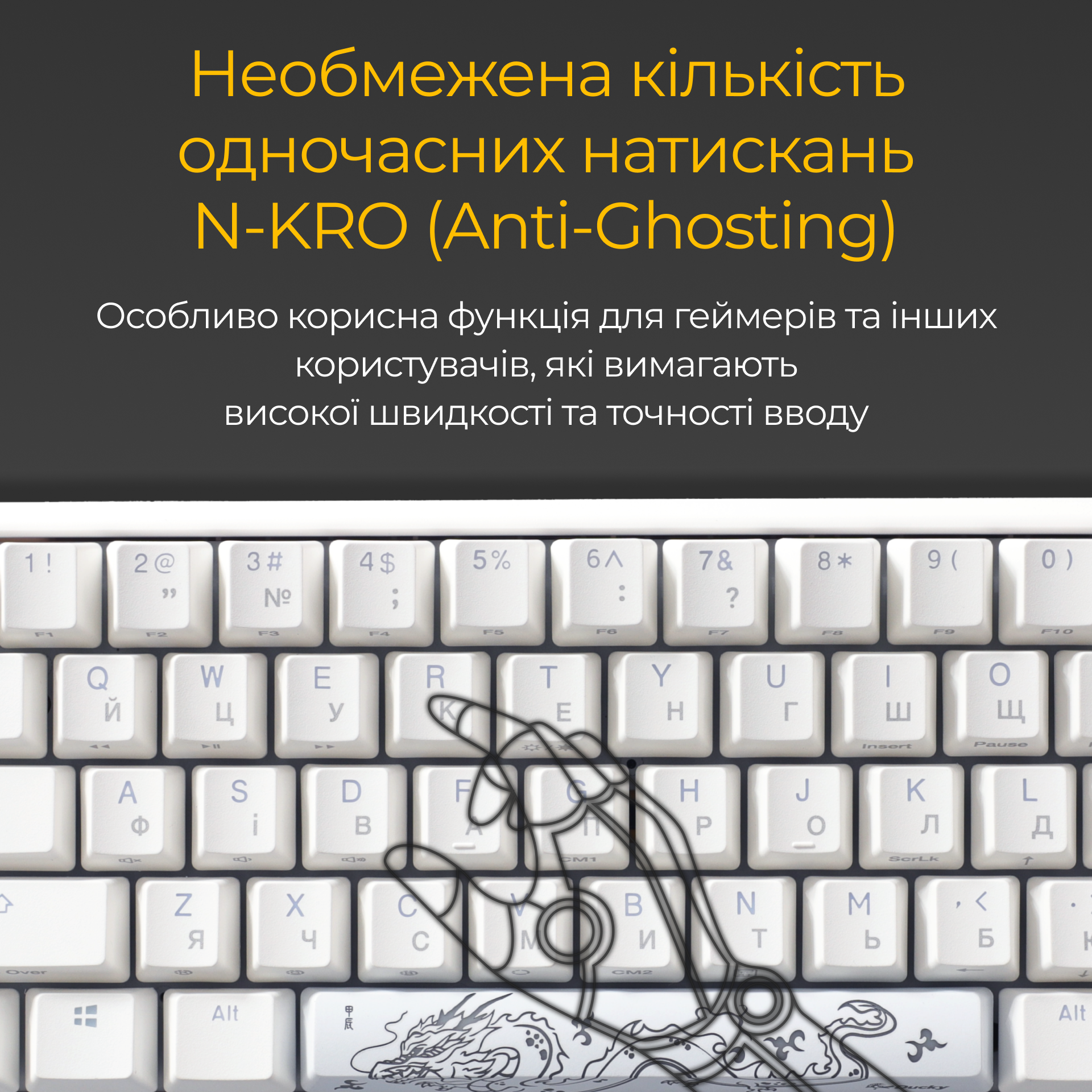 Механічна клавіатура Ducky One 3 Mini RGB White UA