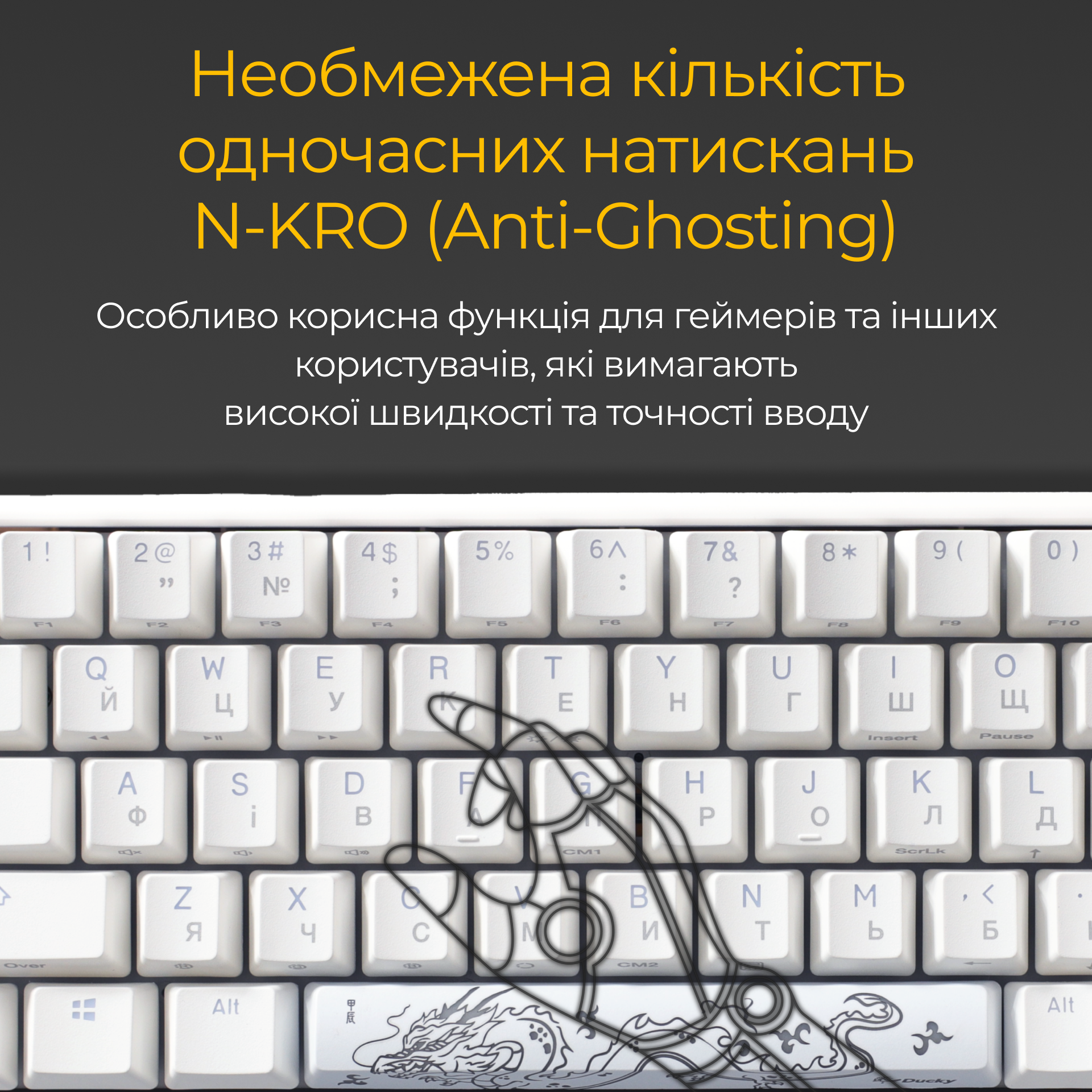Механічна клавіатура Ducky One 3 SF RGB White UA