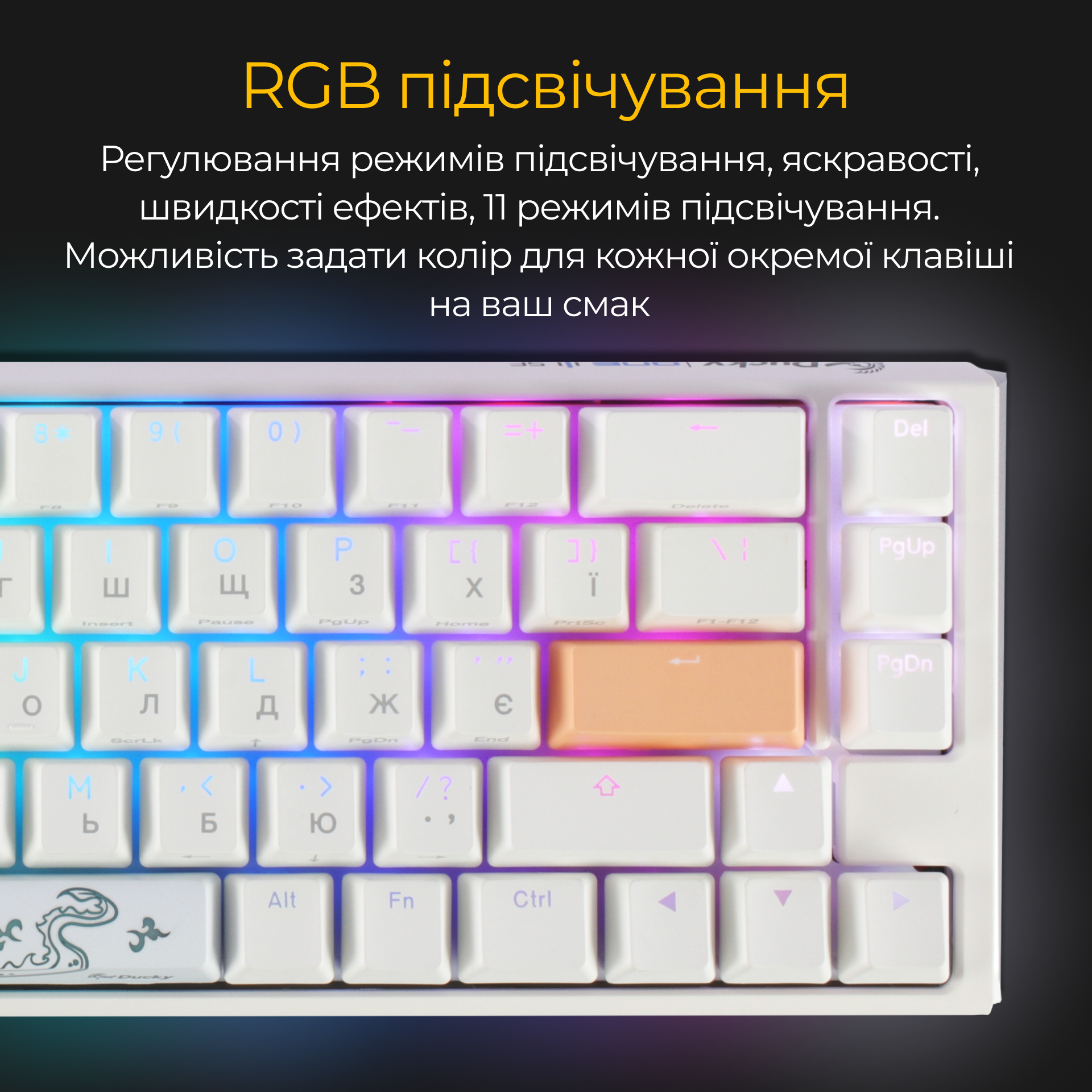 Механічна клавіатура Ducky One 3 SF RGB White UA