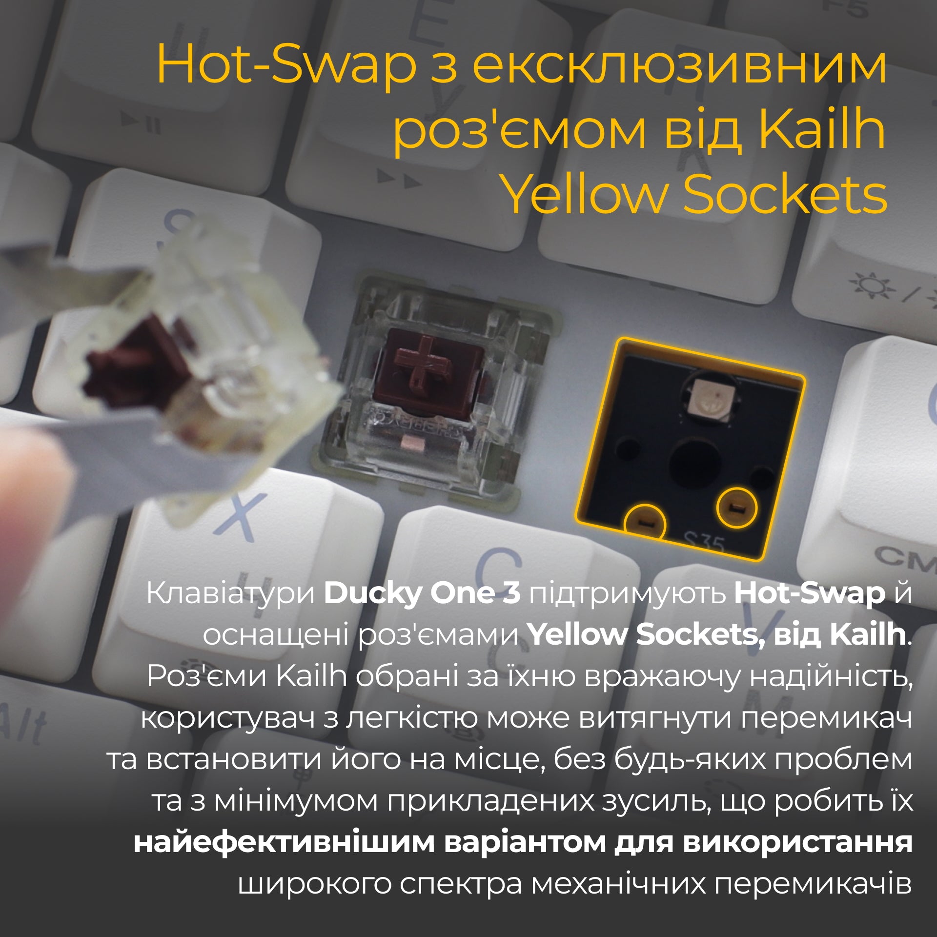 Механічна клавіатура Ducky One 3 SF RGB White UA