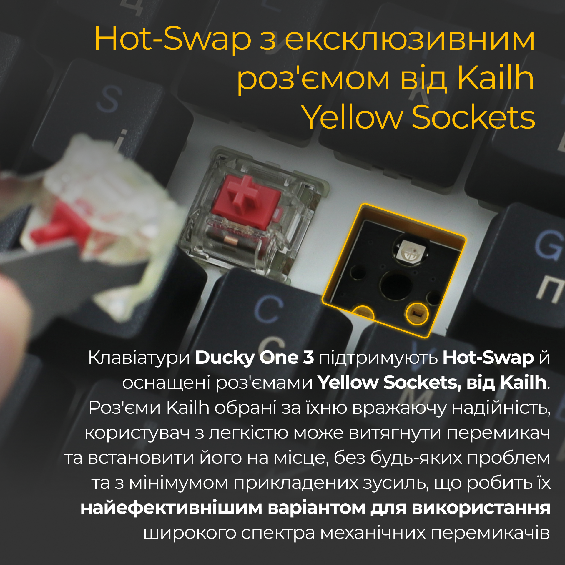 Механічна клавіатура Ducky One 3 TKL RGB Black UA