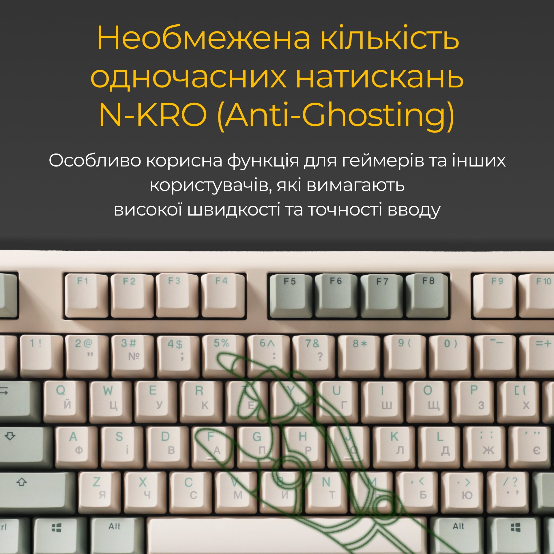 Механічна клавіатура Ducky One 3 TKL Matcha Cream UA