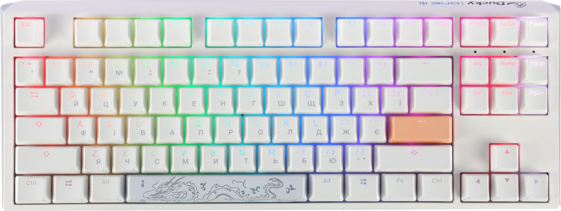 Механічна клавіатура Ducky One 3 TKL RGB White UA