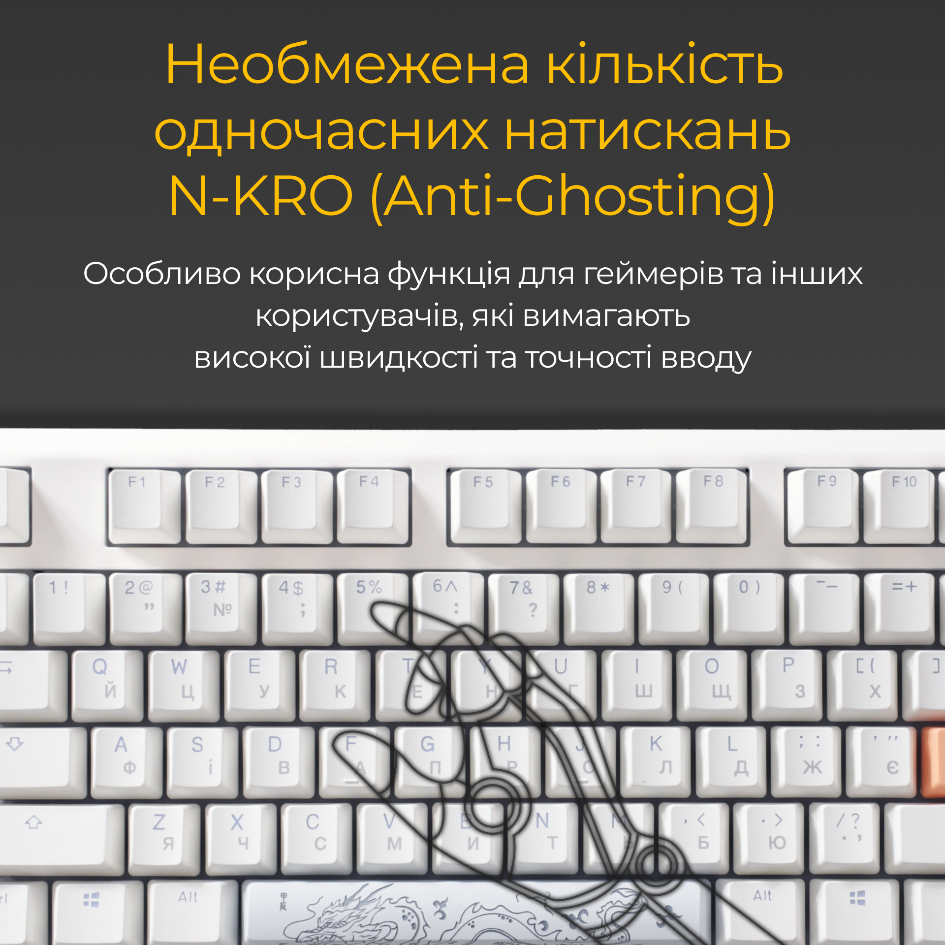 Механічна клавіатура Ducky One 3 TKL RGB White UA
