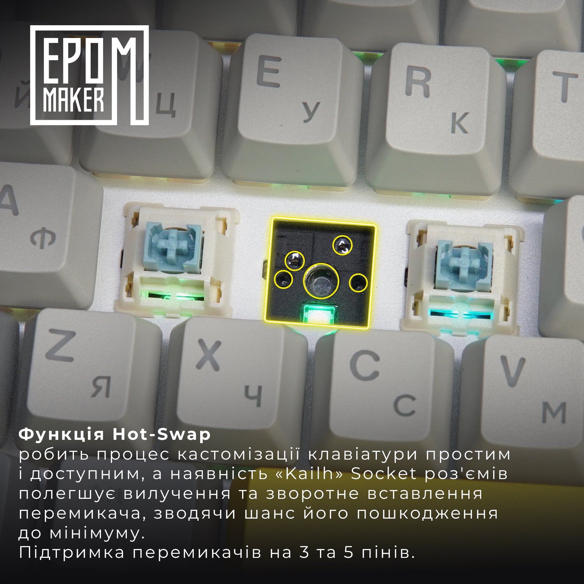 Клавіатура механічна бездротова EPOMAKER EK68 Budgerigar V2 Black (EK68-B-BV2)