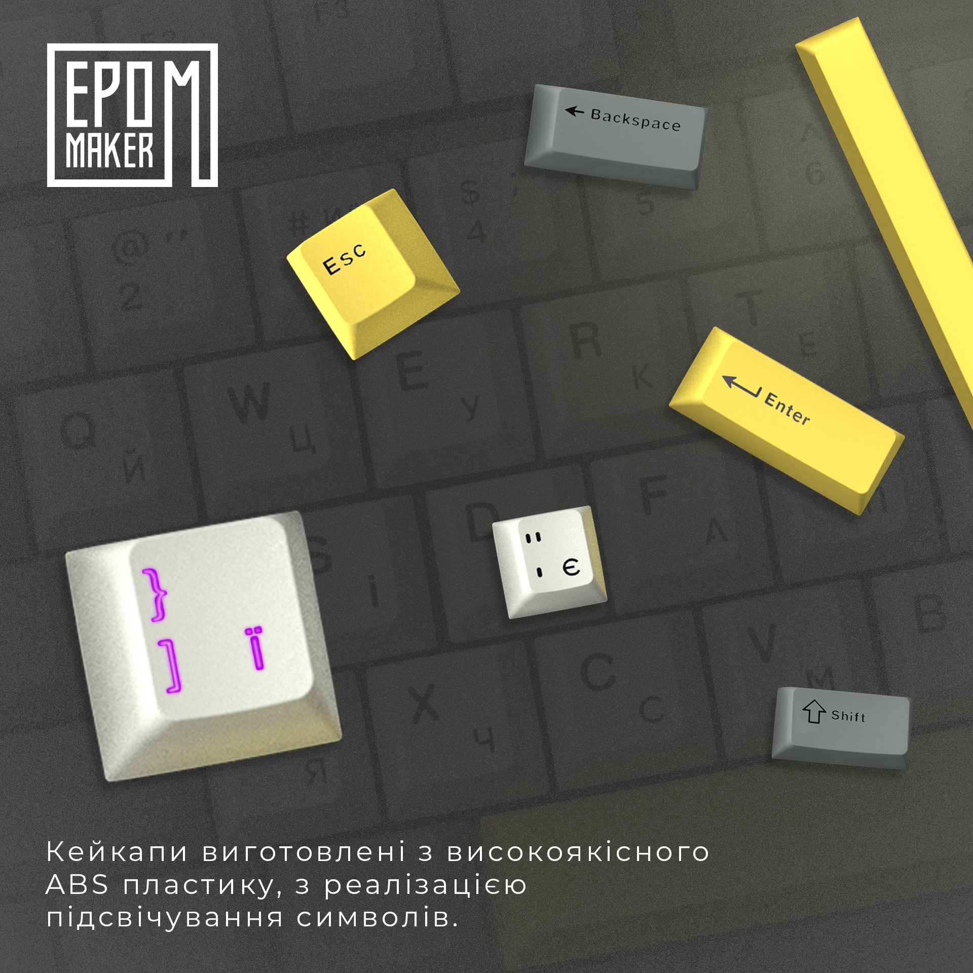 Клавіатура механічна бездротова EPOMAKER EK68 Flamingo Black (EK68-B-F)