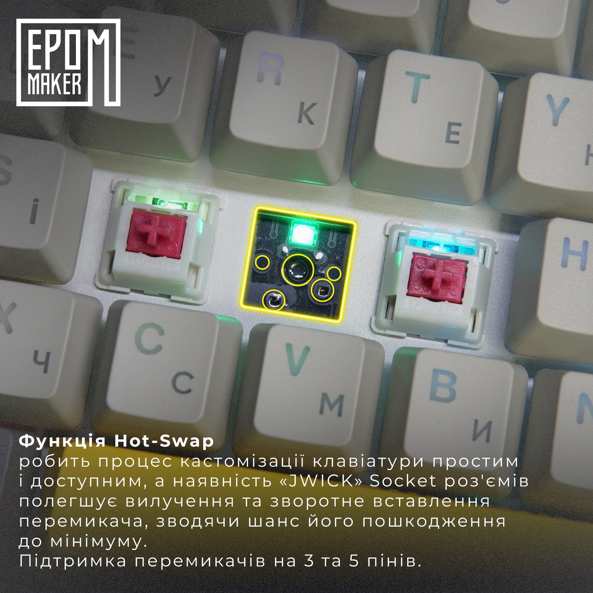 Клавіатура механічна бездротова EPOMAKER EP64 Mulan Black (EP64-B-M)