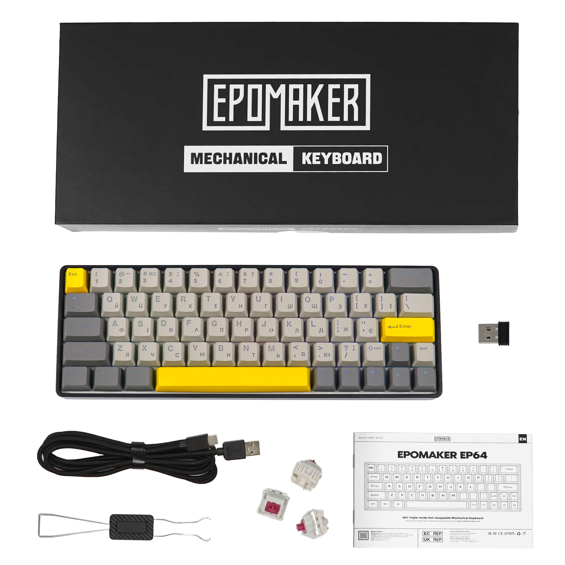 Клавіатура механічна бездротова EPOMAKER EP64 Mulan Black (EP64-B-M)
