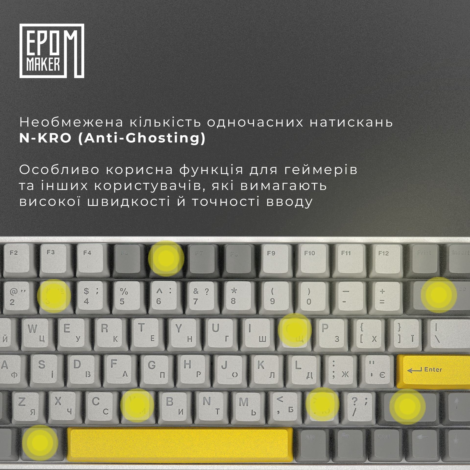 Клавіатура механічна бездротова EPOMAKER EP84 Wisteria Linear White (EP84-W-WL)