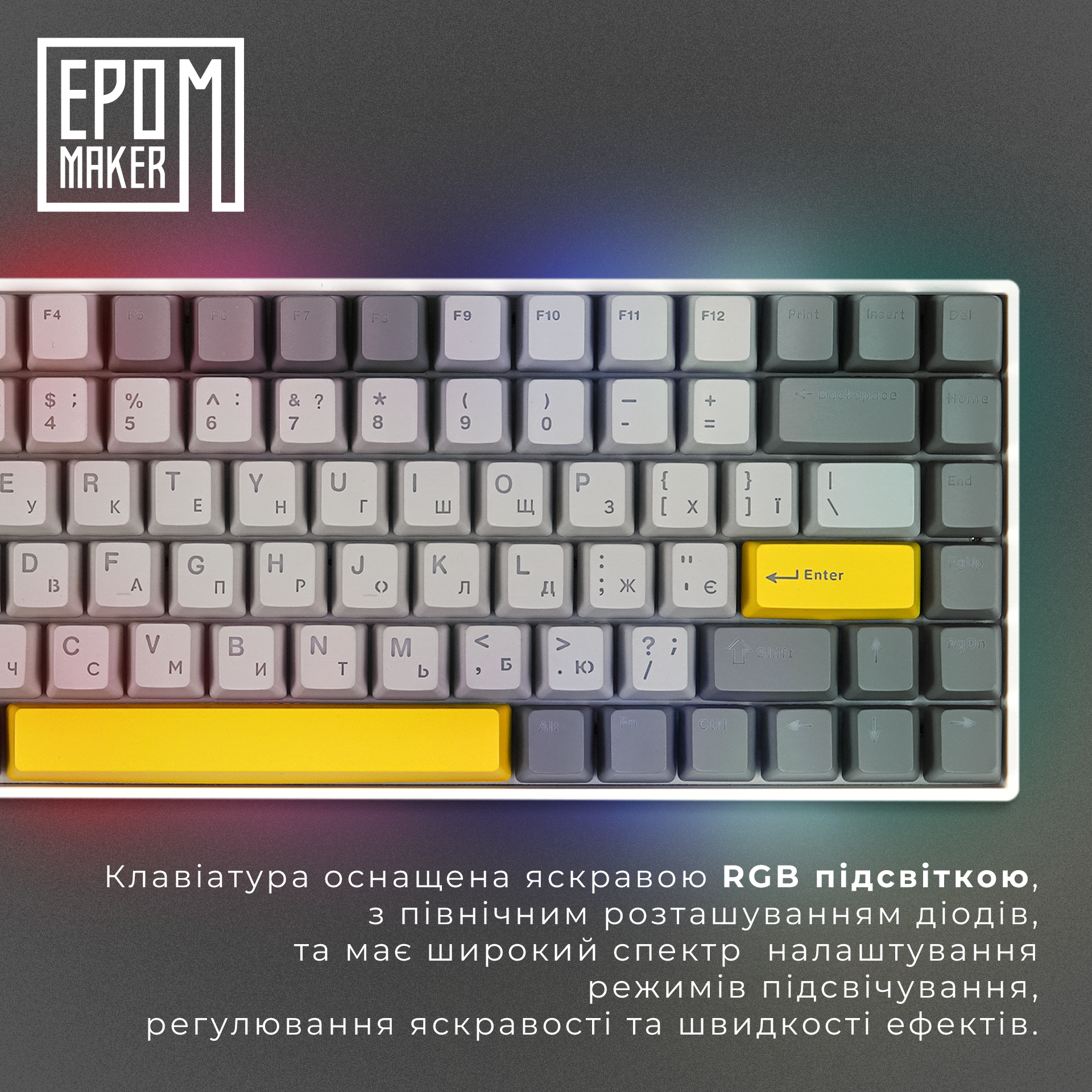 Клавіатура механічна бездротова EPOMAKER EP84 Wisteria Linear White (EP84-W-WL)