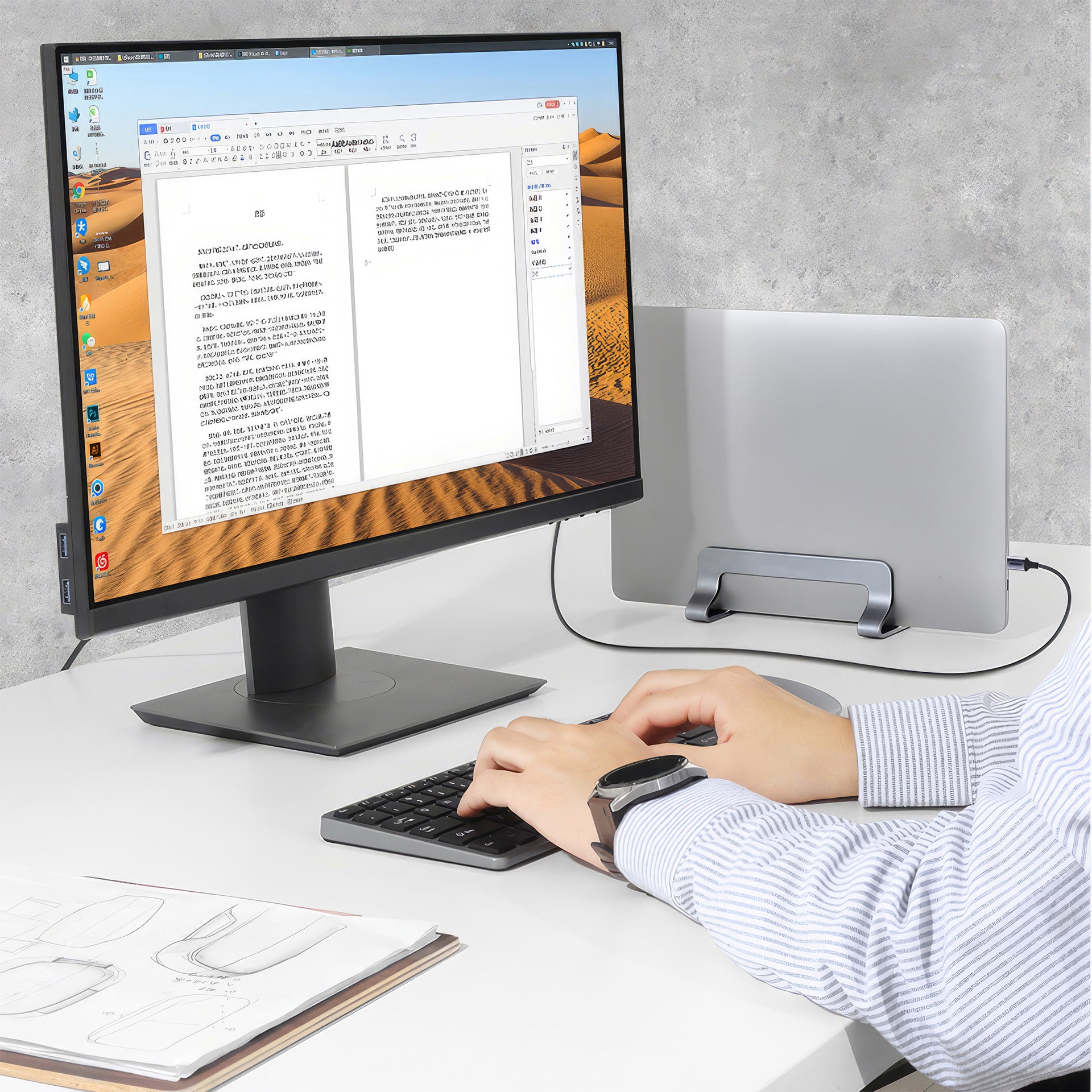 Металева вертикальна підставка для ноутбука OfficePro LS680G
