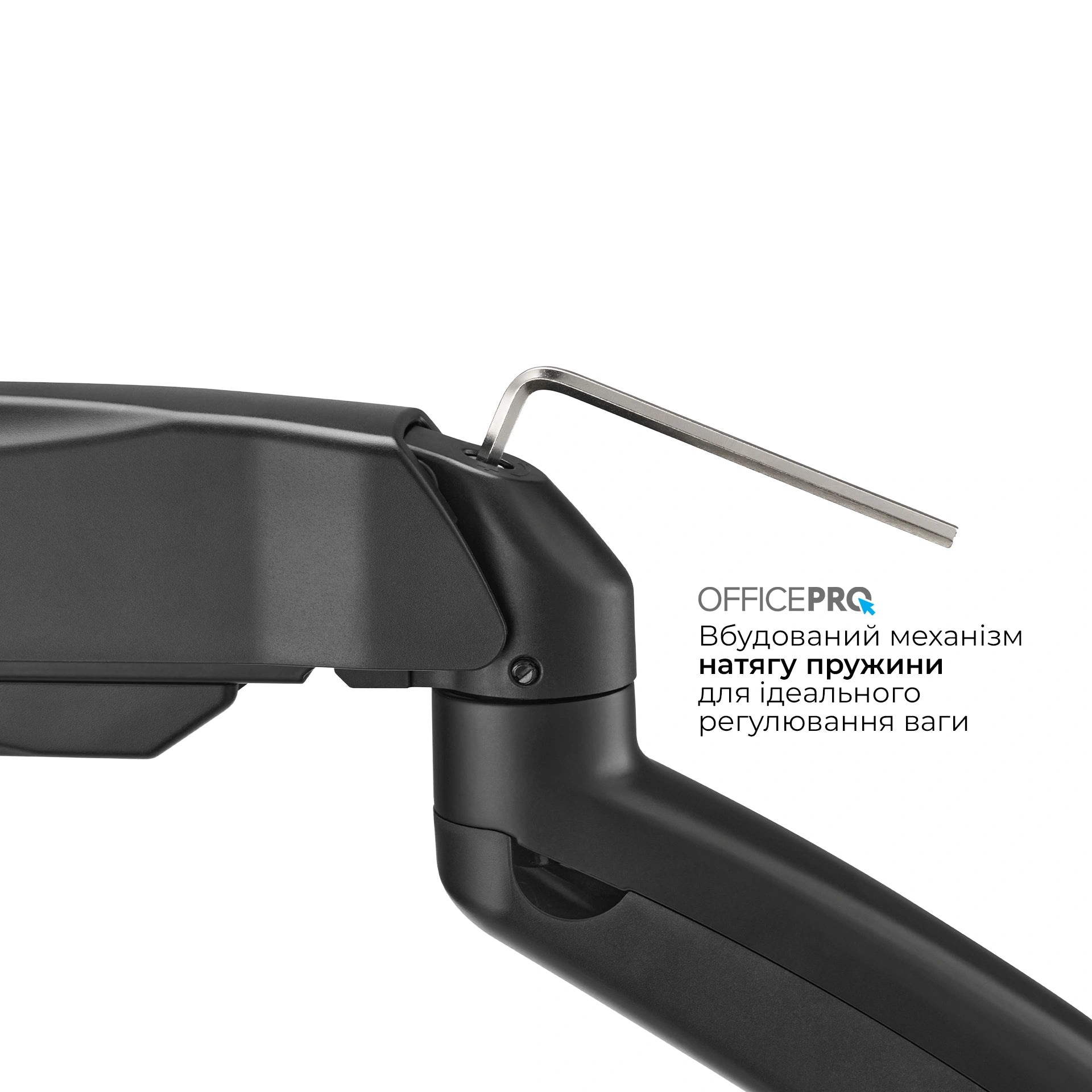 Кронштейн OfficePro MA312B чорний — шарнір плеча зблизька