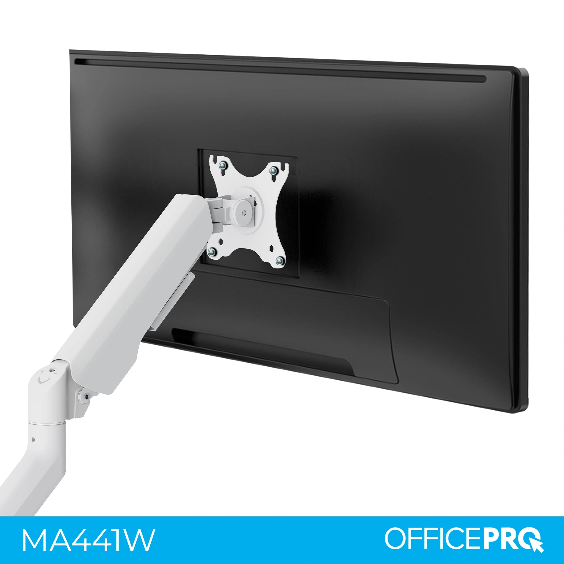 Кронштейн OfficePro MA441W білий — екран під кутом, інший ракурс